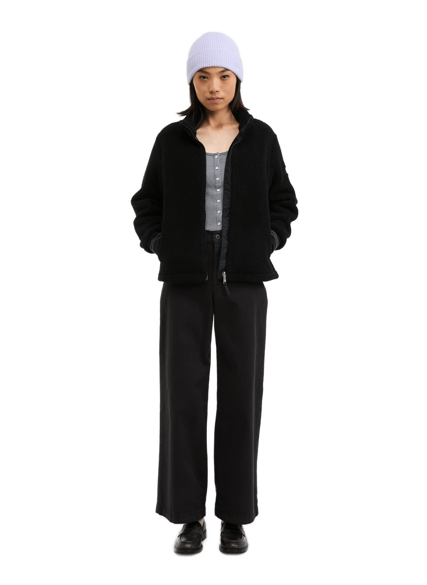 Veste shearling col montant AIGLE Noir