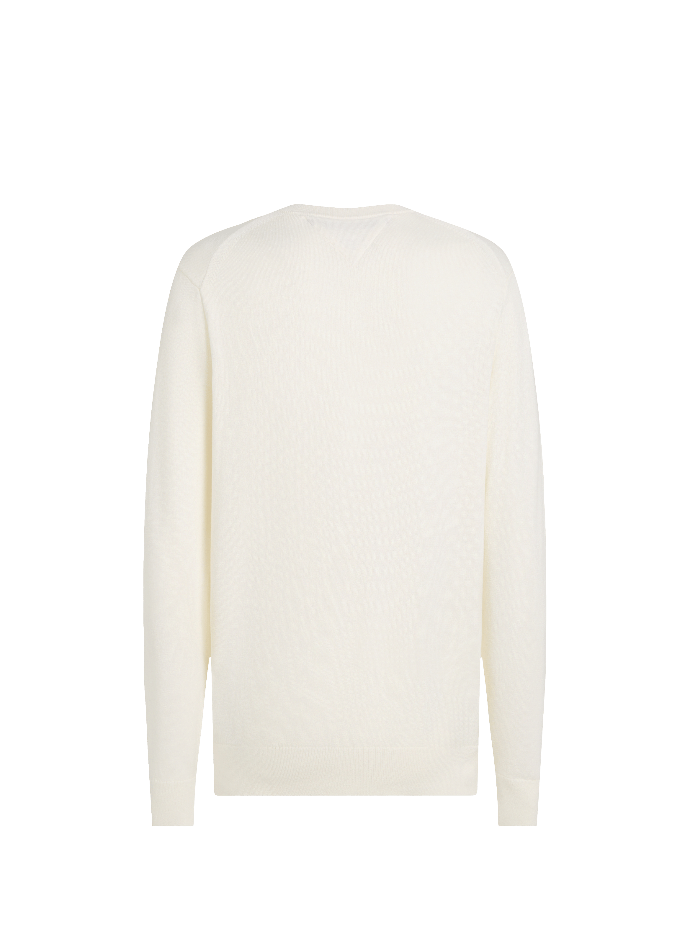 Pull col rond en coton et cachemire TOMMY HILFIGER Beige