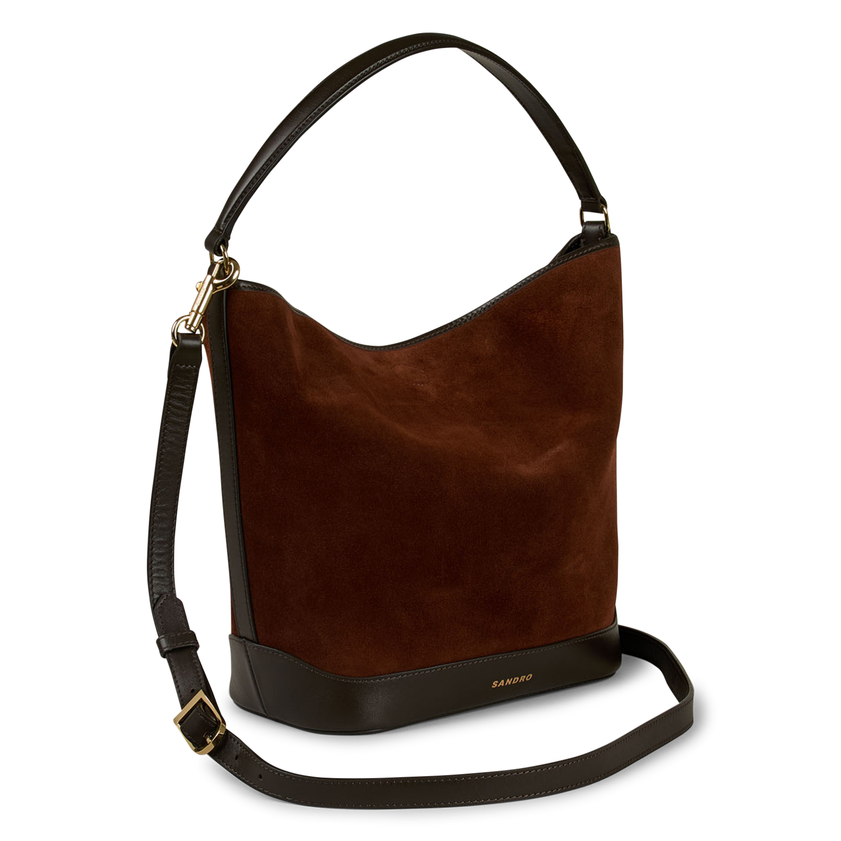 Sac bandoulière en cuir tangoso SANDRO Marron