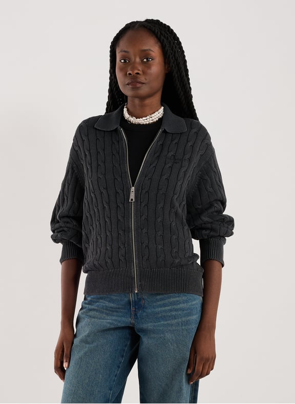 Twisted knit cotton vest Grey by CARHARTT WIP CARHARTT WIP Twisted knit cotton vest Grey