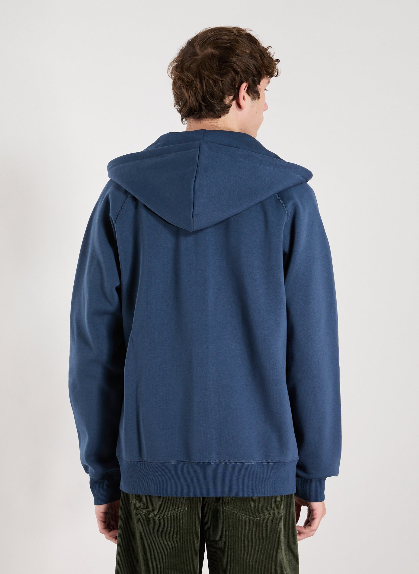 Sweat zippé à capuche en coton mélangé CARHARTT WIP Bleu