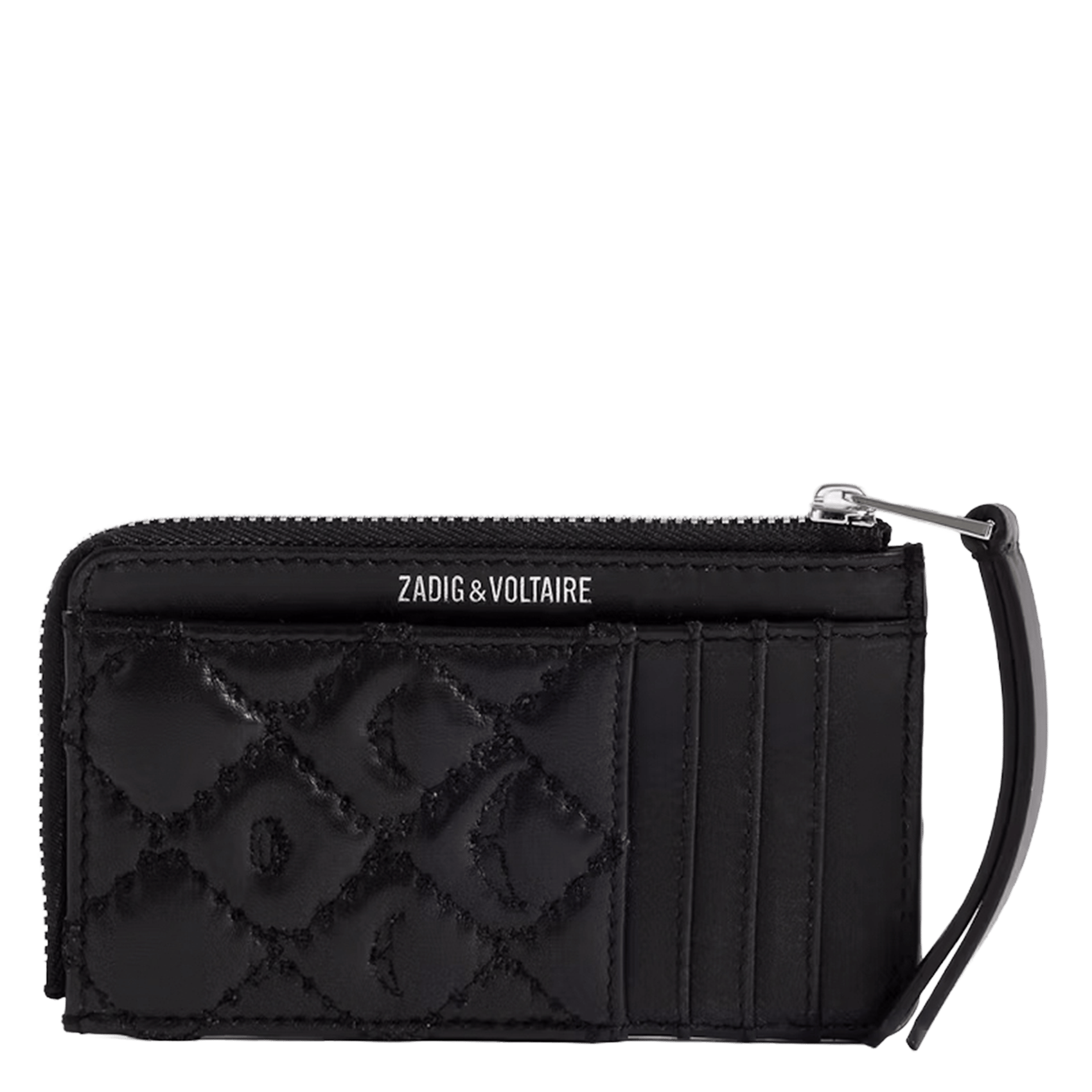 Porte-cartes en cuir matelassé zv card ZADIG&VOLTAIRE Noir