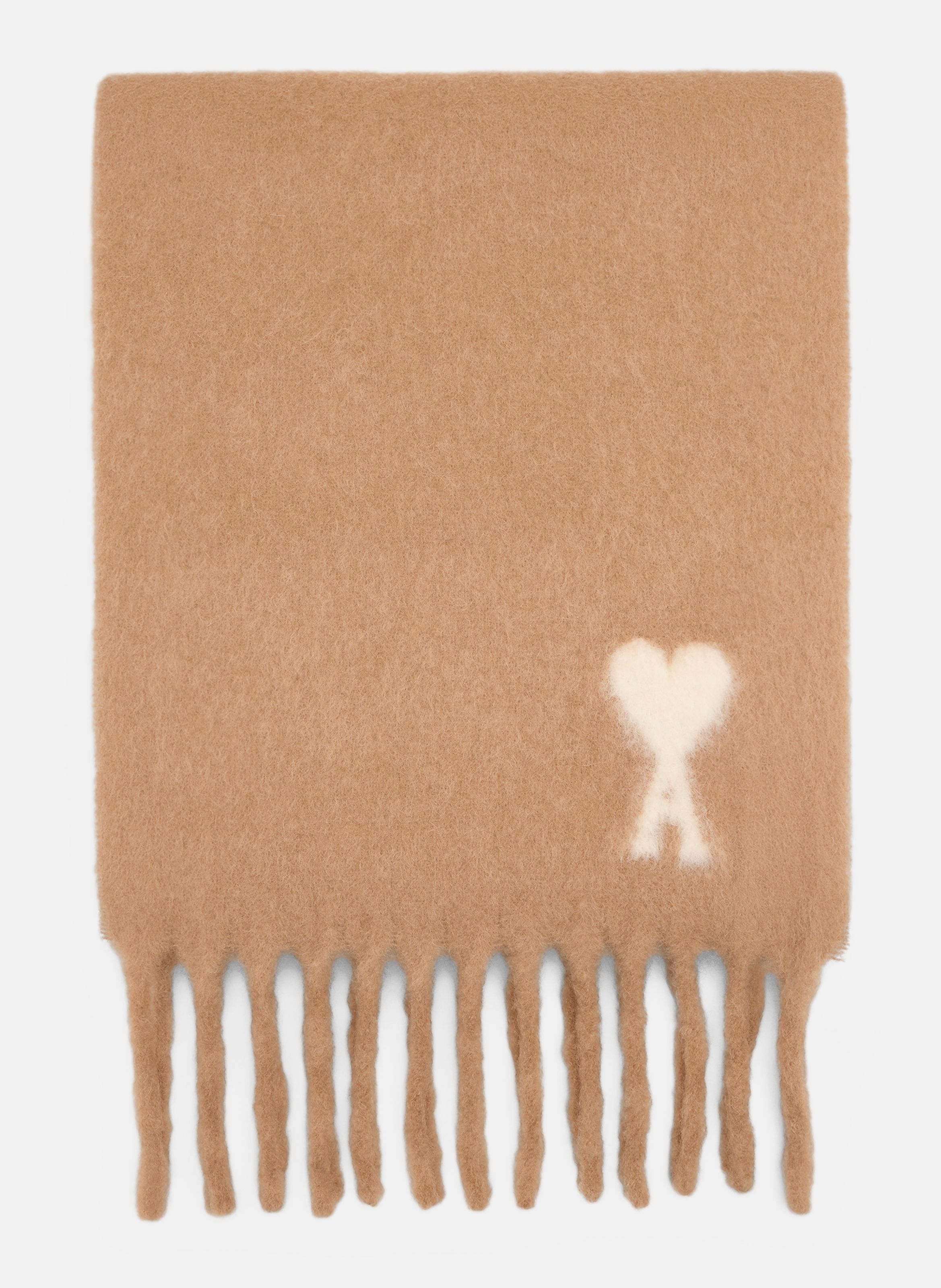 Echarpe ami de coeur en alpaga unisexe AMI PARIS Marron