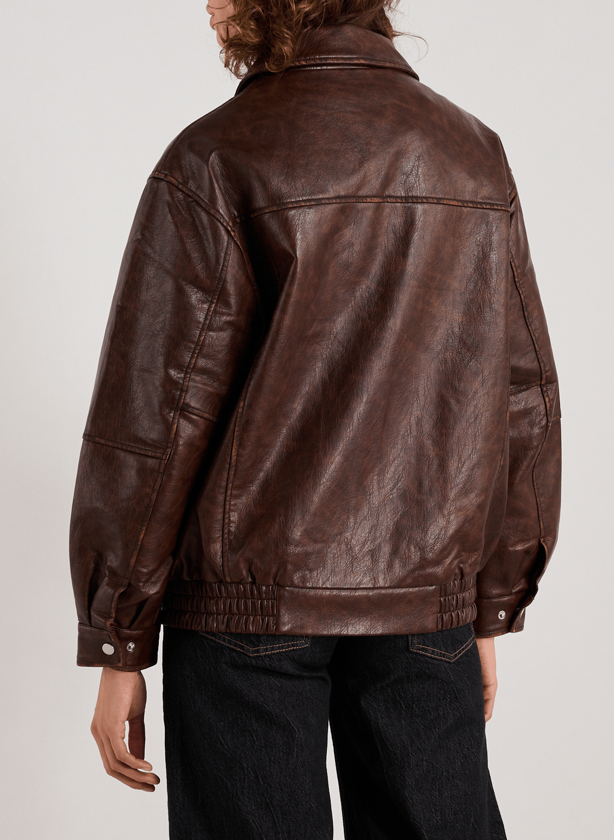 Oversized jacket with classic collar TOPSHOP Brown