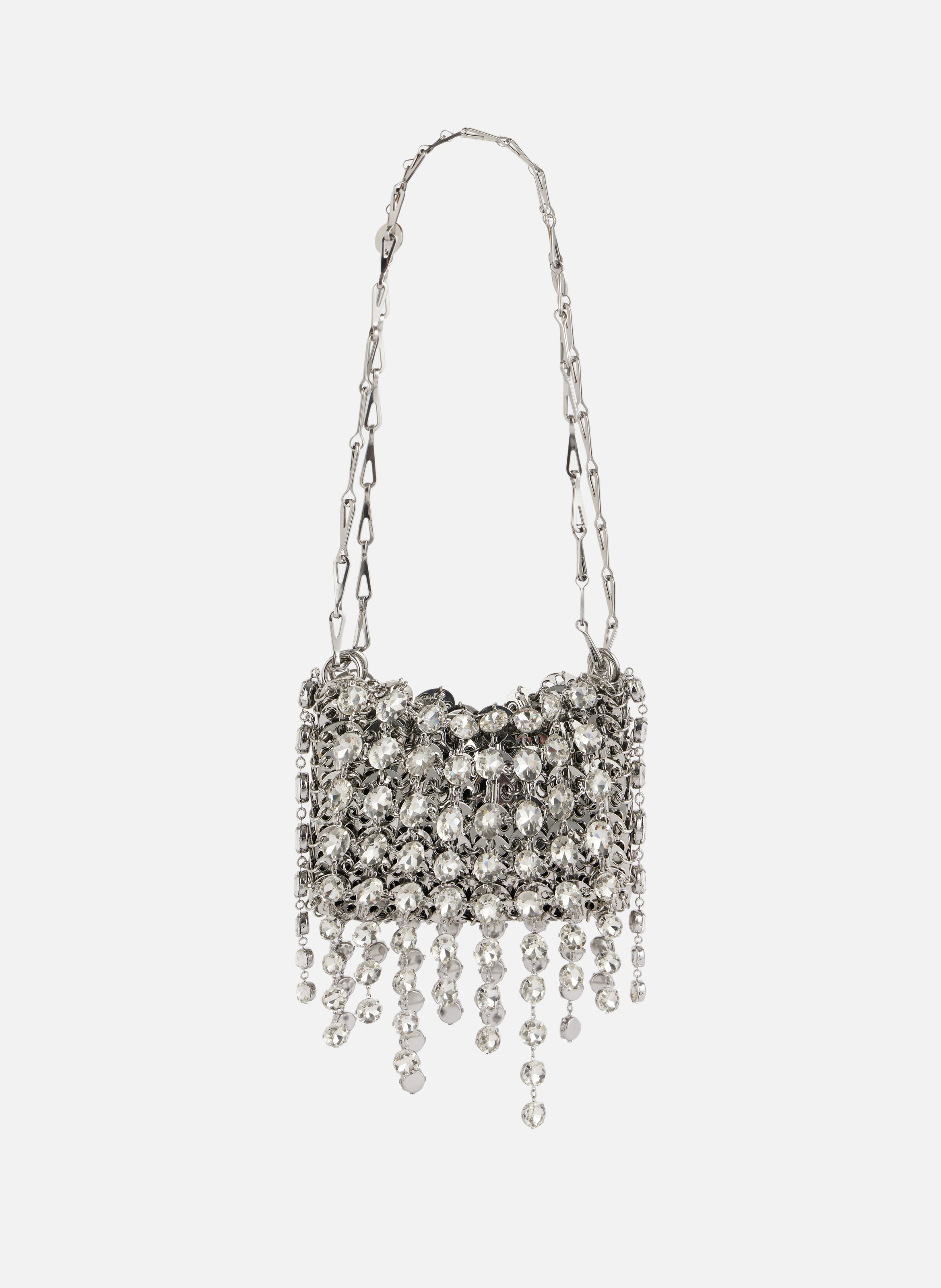 Sac nano 1969 strass RABANNE Argent