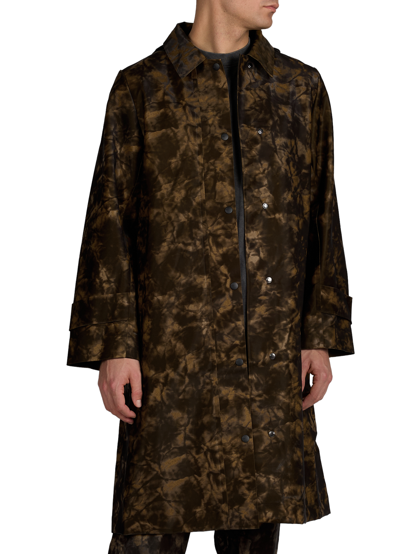 Printed straight raincoat RAINS Brown