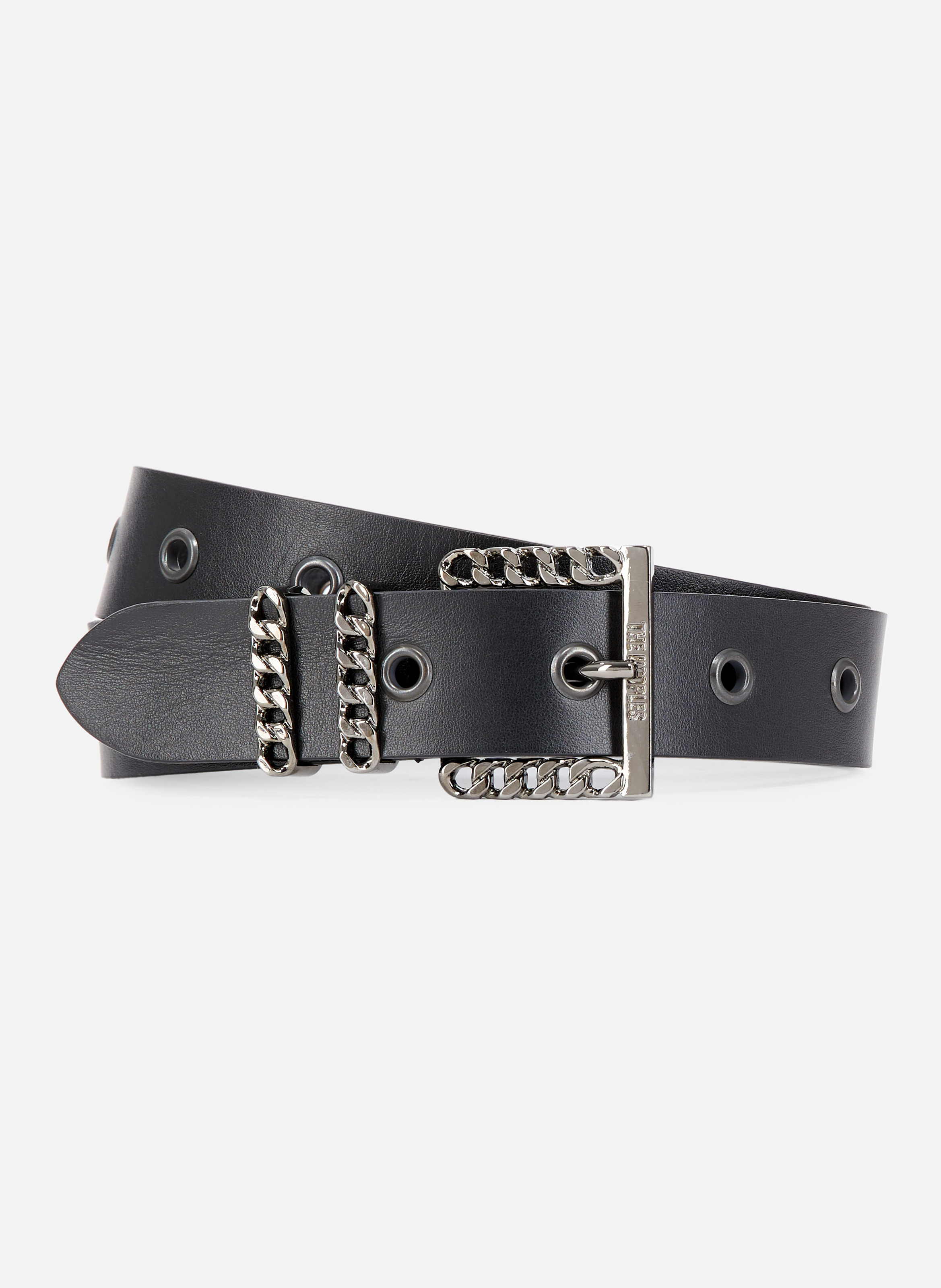 Ceinture en cuir lisse avec boucle chaîne THE KOOPLES Noir