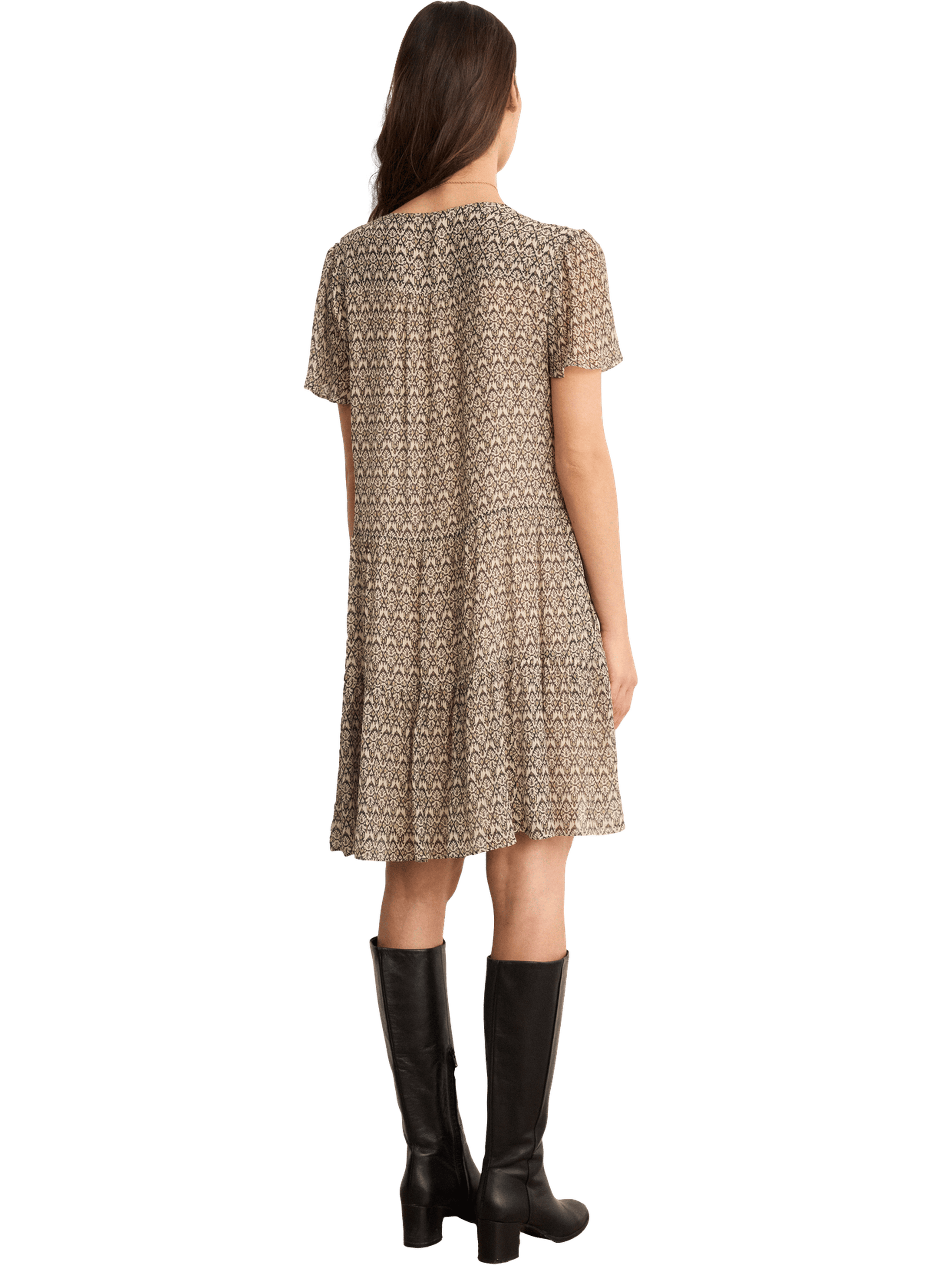 Robe courte imprimée - april PABLO Beige