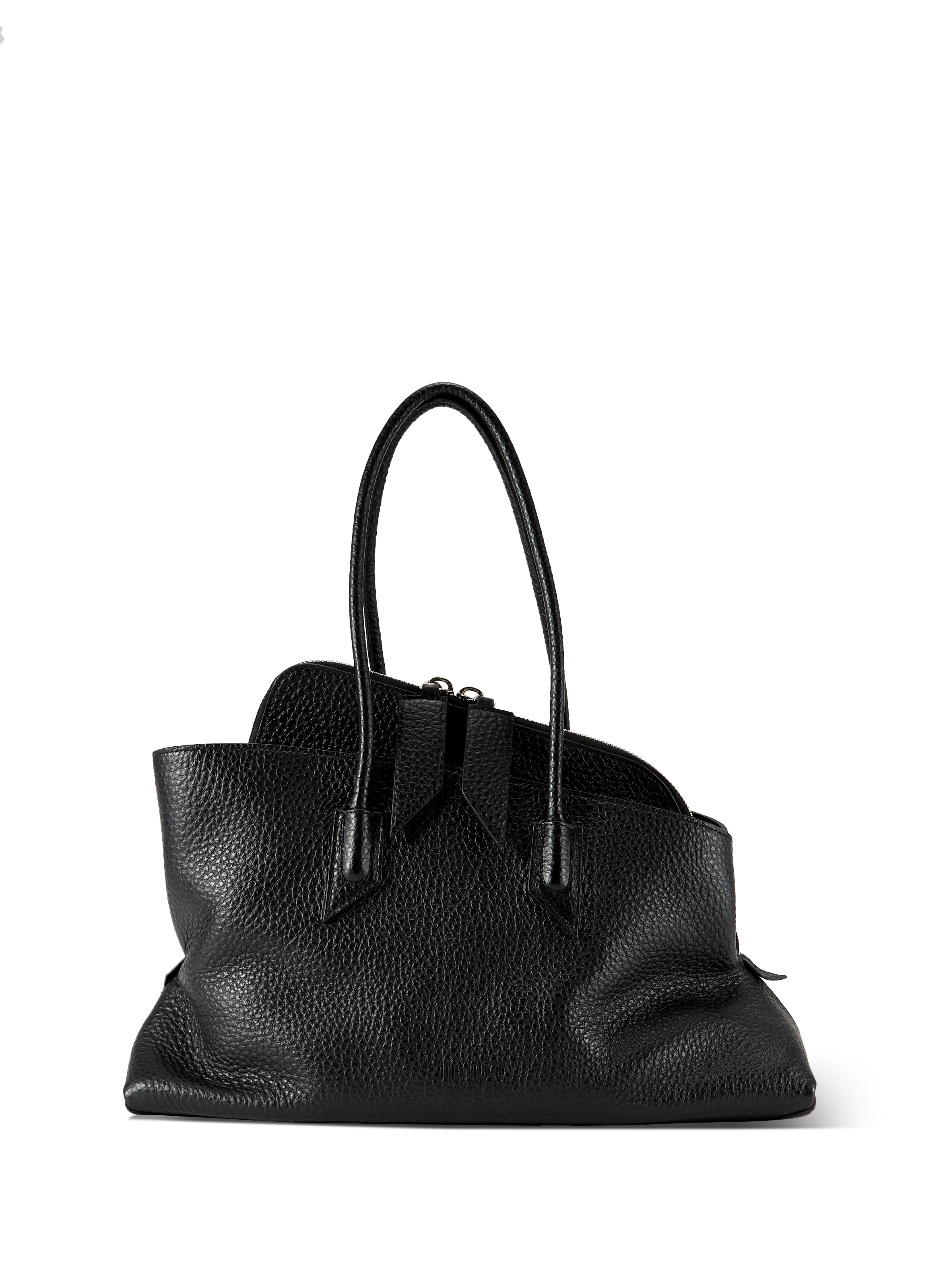 Textured calfskin leather handbag THE ATTICO Black