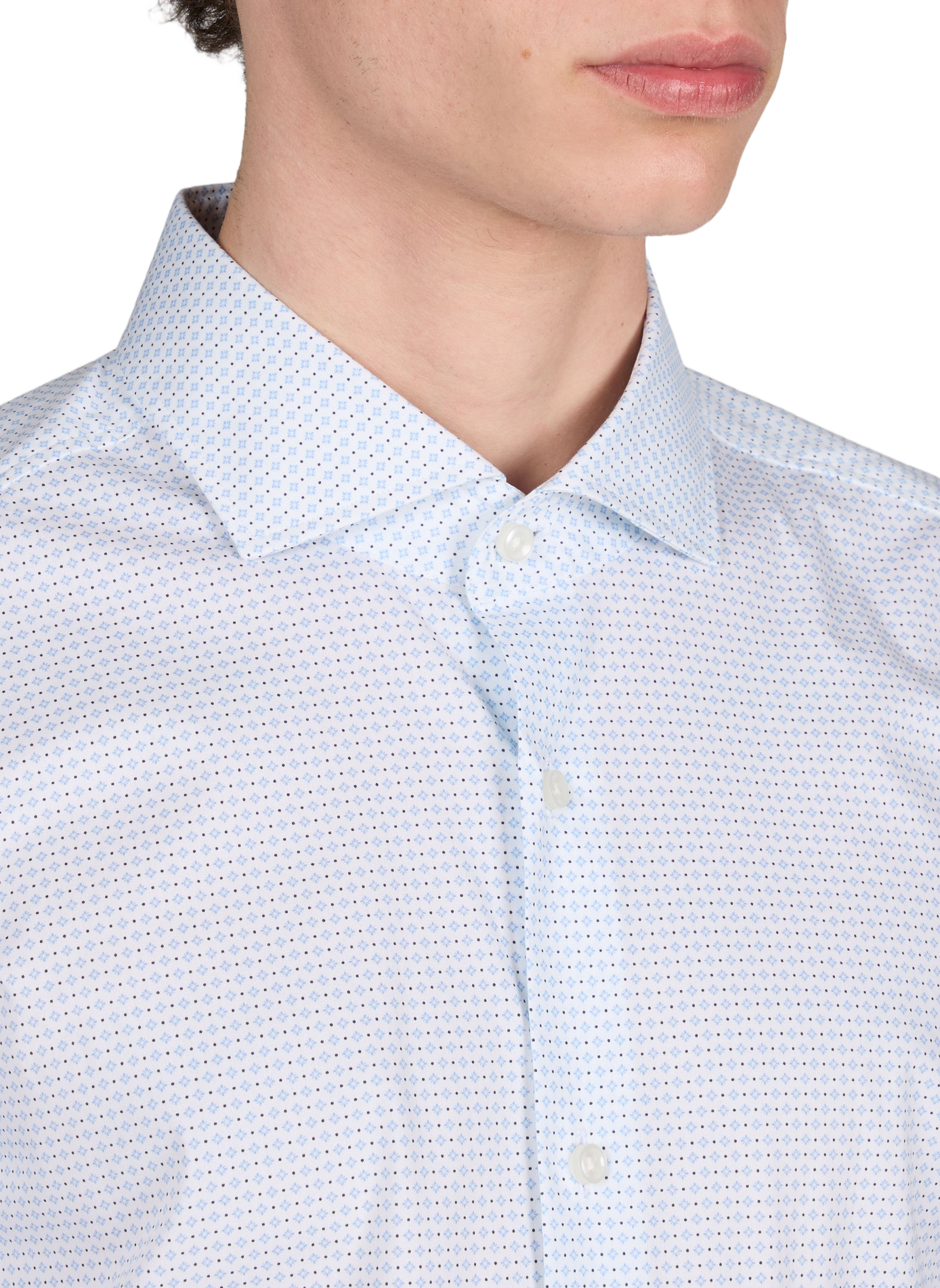 Chemise slim Hank à motif BOSS Blanc