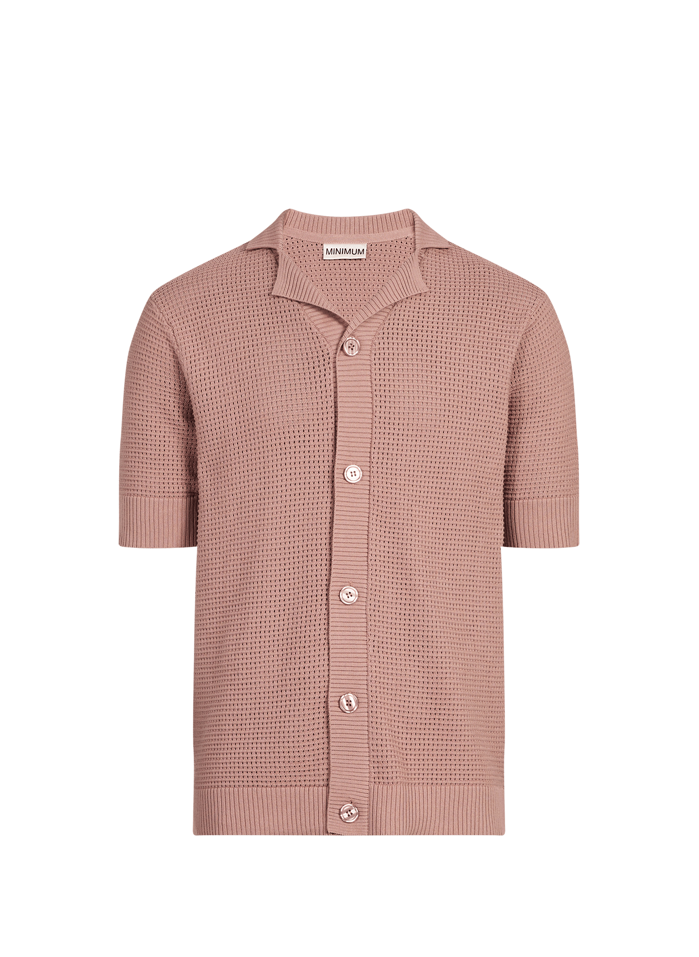 Chemise droite en maille ajourée de coton MINIMUM Rose
