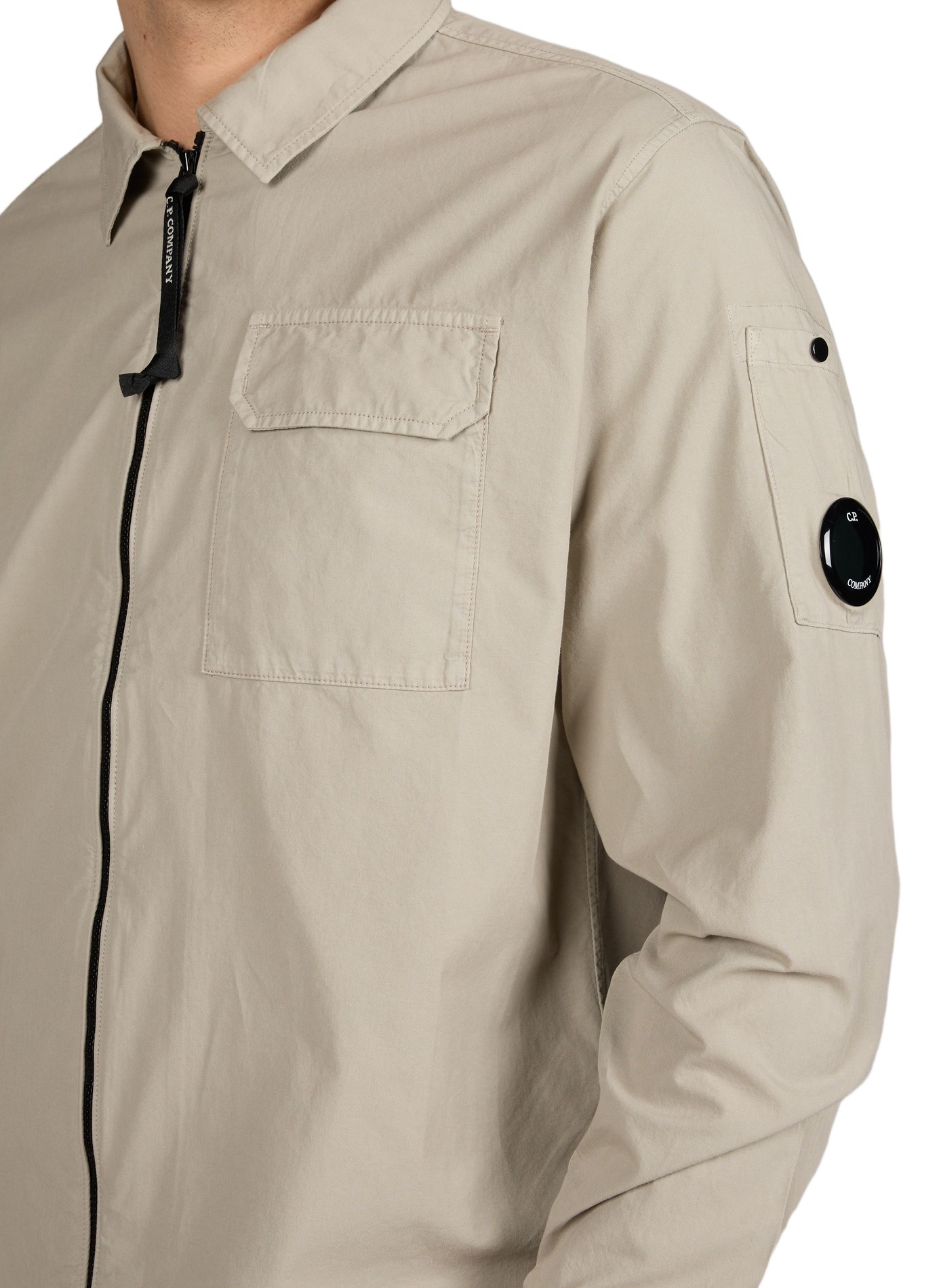Surchemise zippée en coton CP COMPANY Beige