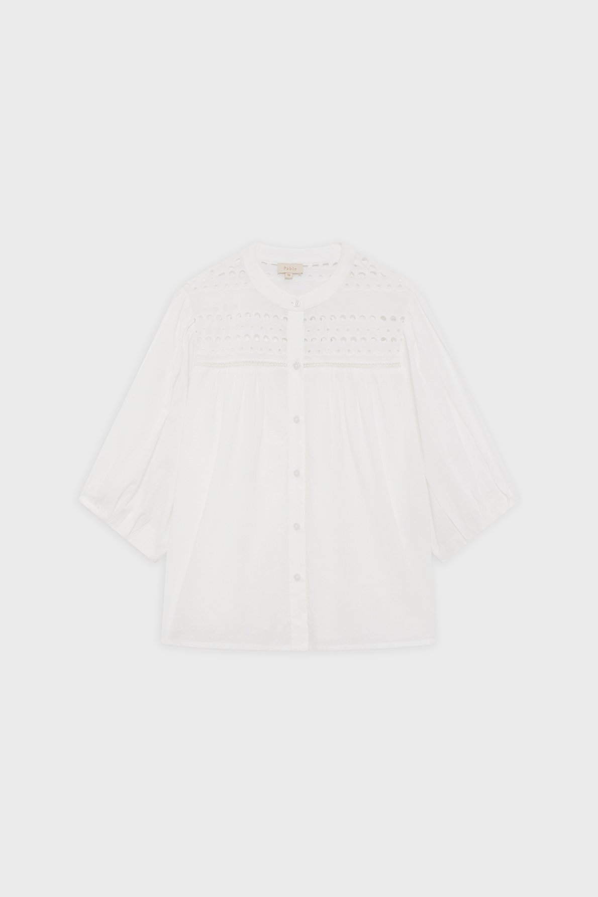 Chemise à motifs ajourés en coton mélangé - christy PABLO Blanc