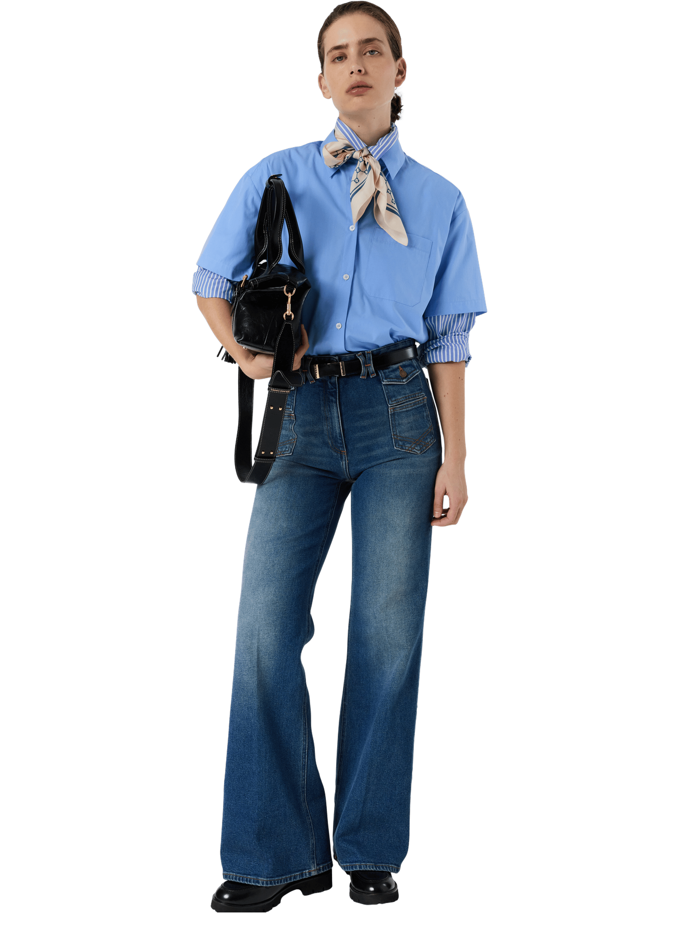 Chemise en coton à manches courtes - chayna GERARD DAREL Bleu