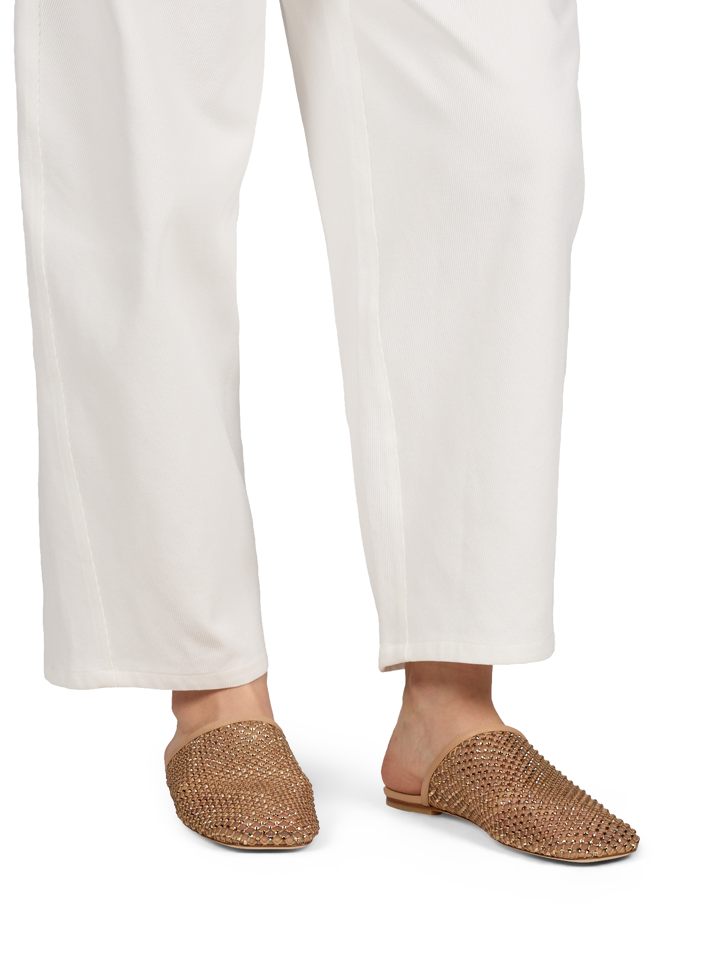 Crystal-embellished mules STUART WEITZMAN Beige