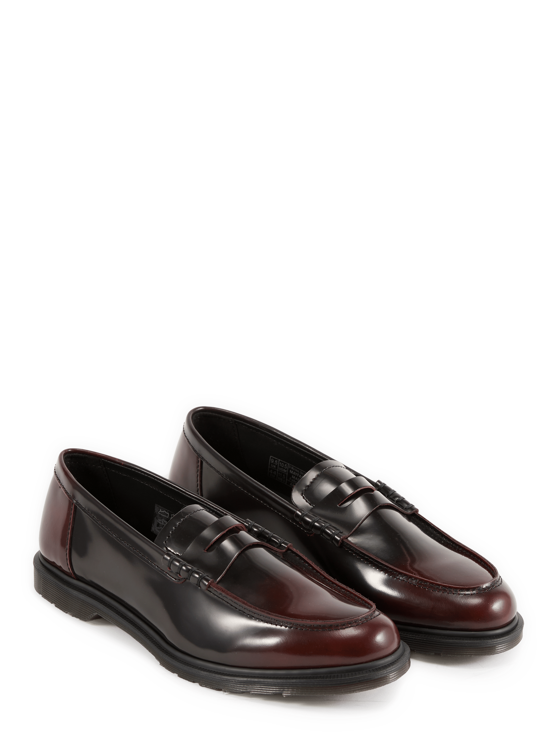 Mocassins en cuir verni DR. MARTENS Rouge