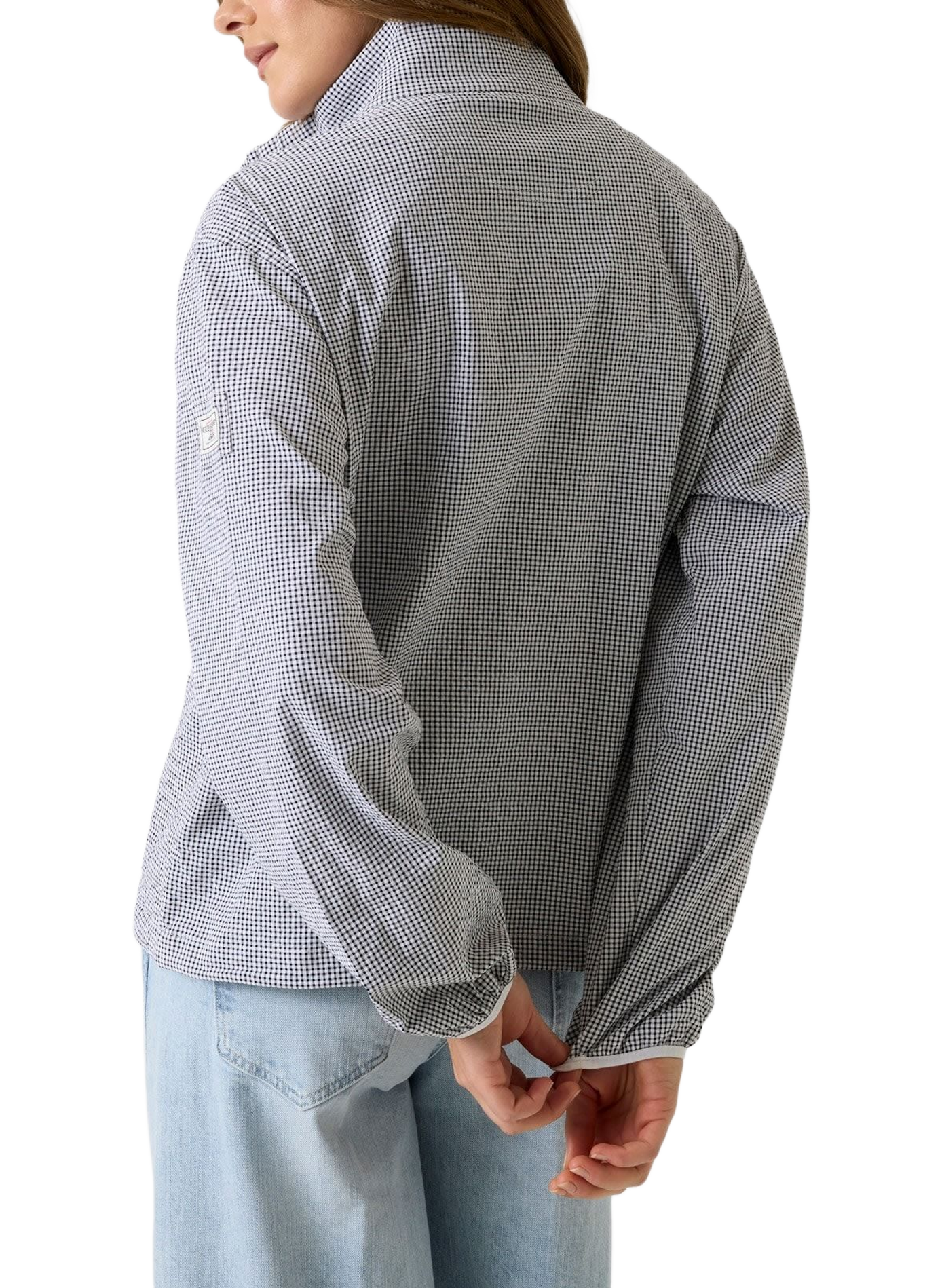 Checked cotton blend windbreaker coat GUESS Multicolour