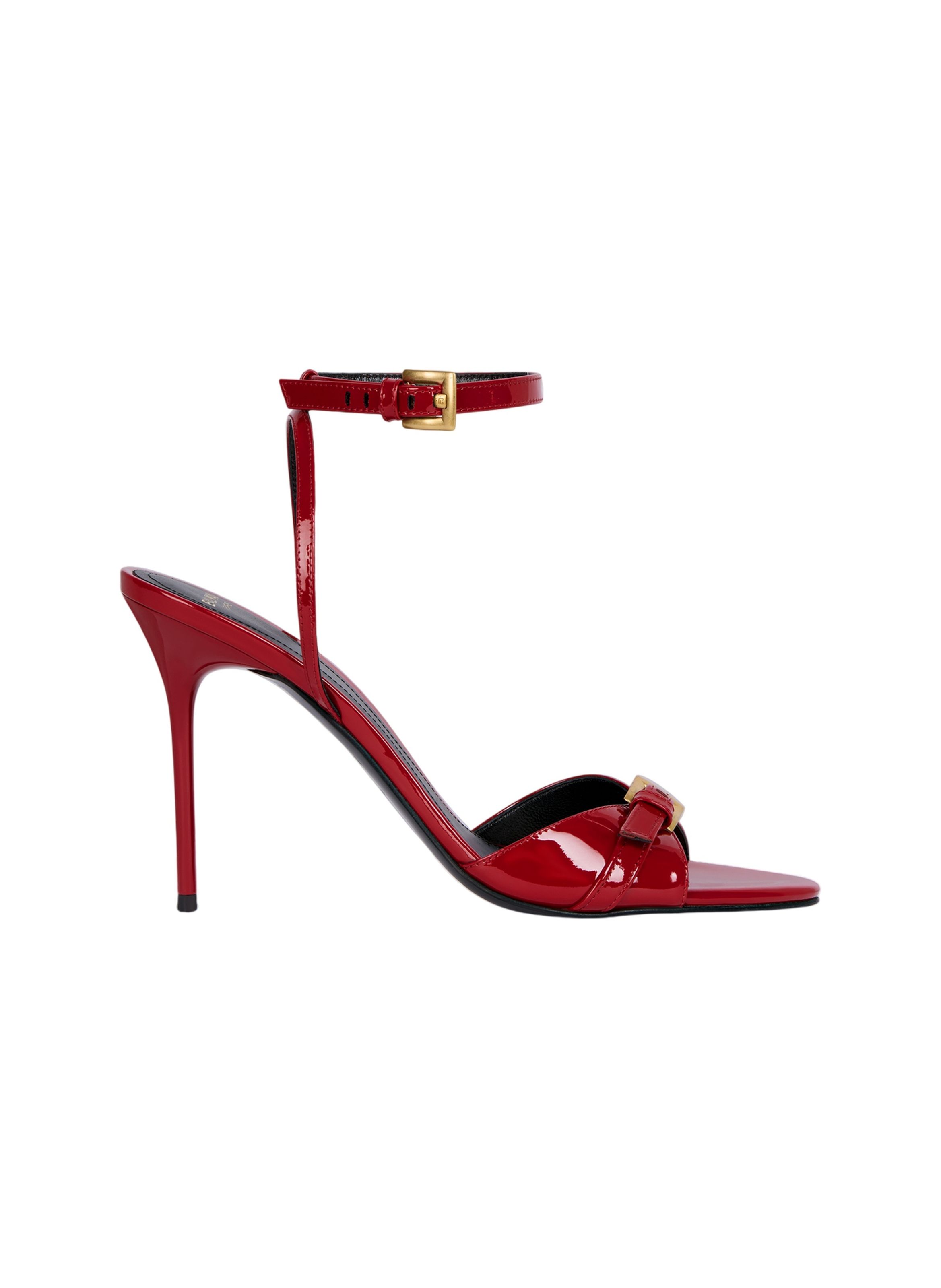 Sandales anthem en cuir de veau lisse BALMAIN Rouge