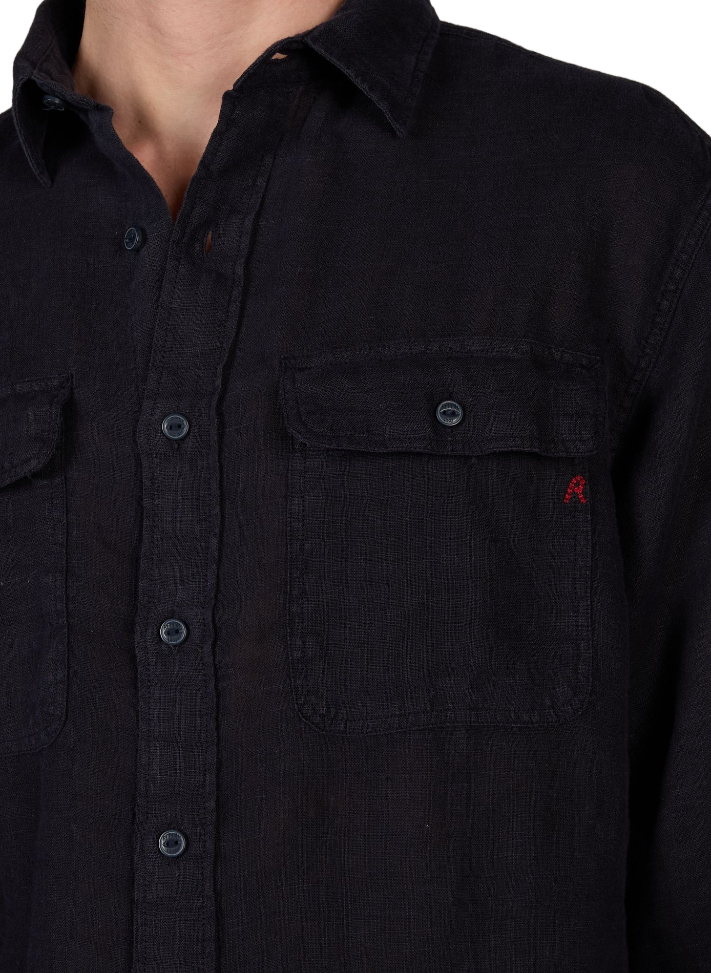 Straight linen shirt with pockets REPLAY Blue