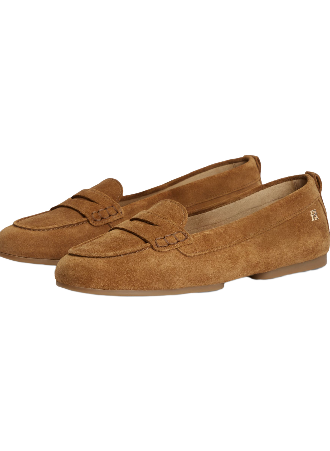 Mocassins à détail métallique doré en cuir TOMMY HILFIGER Beige