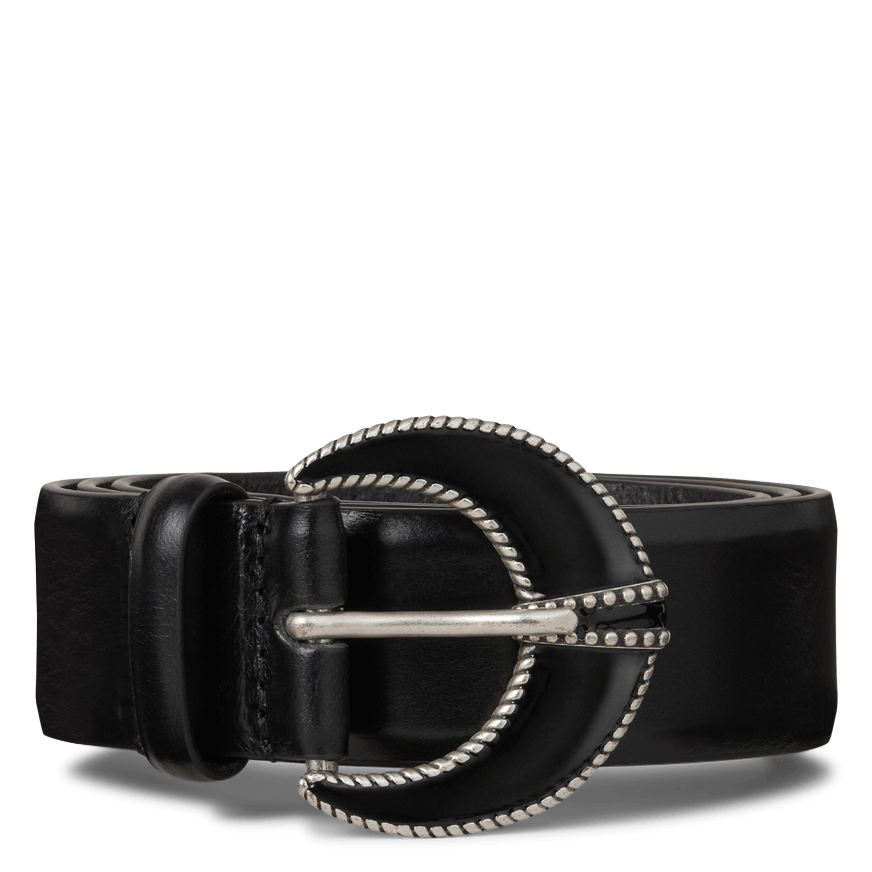 Ceinture à boucle en cuir brendon BA&SH Noir