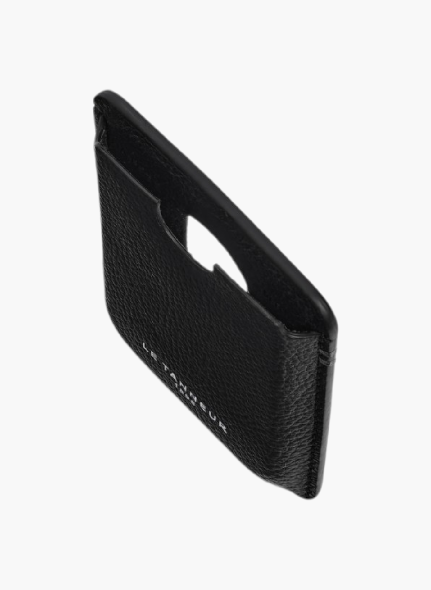 Porte cartes magnétique en cuir grainé LE TANNEUR Noir