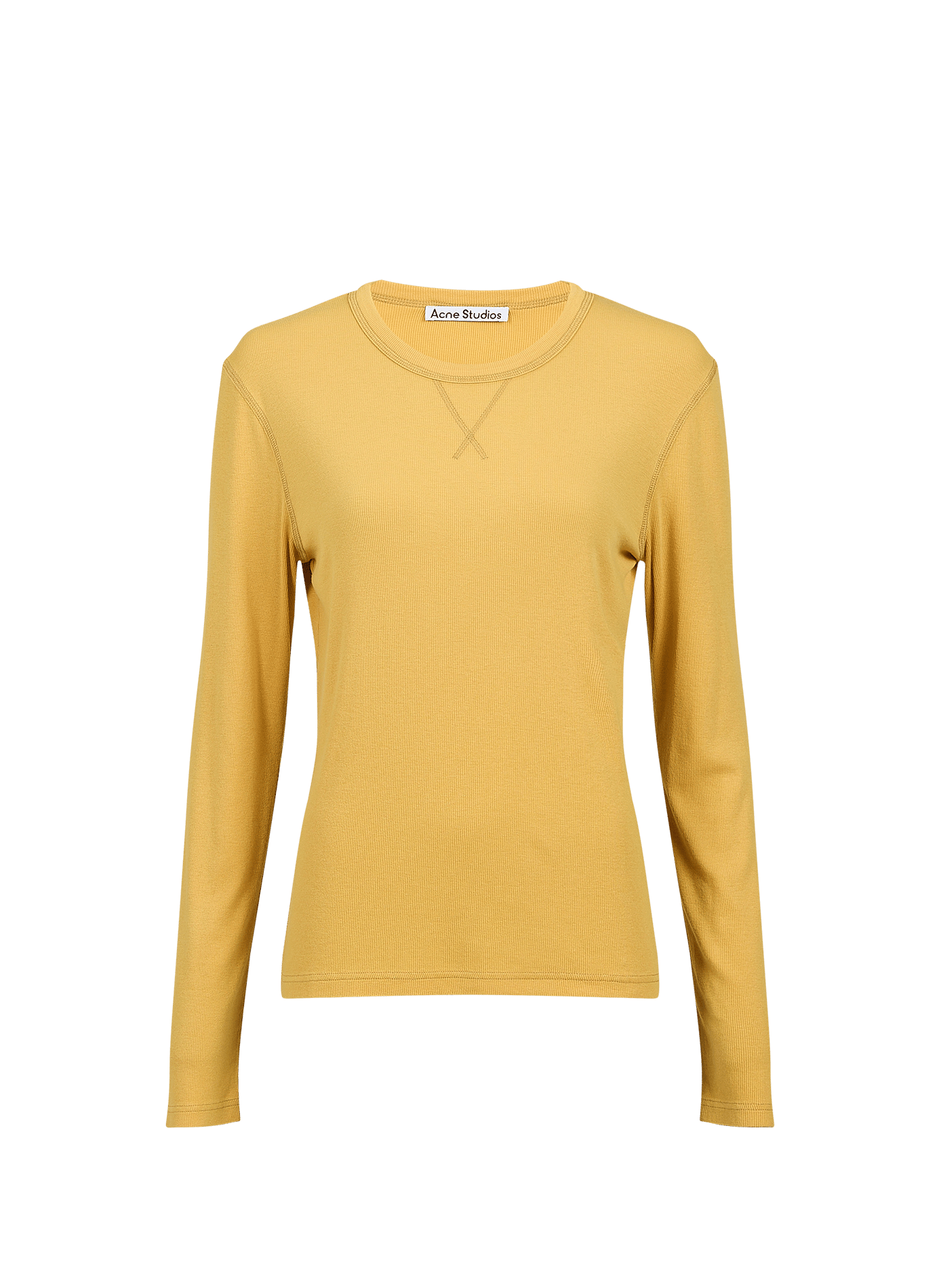 T-shirt droit col rond à imprimé ACNE STUDIOS Jaune