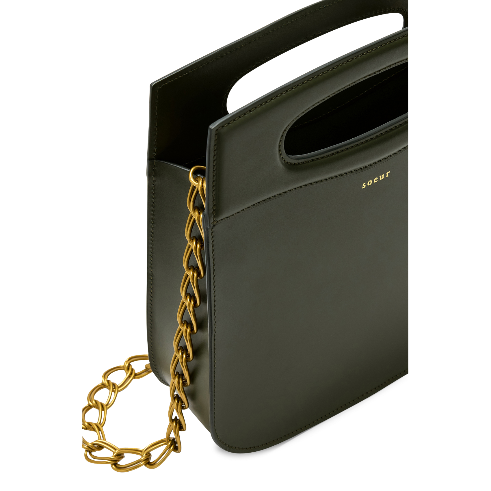Sac bandoulière en cuir de vachette cheri SOEUR Vert