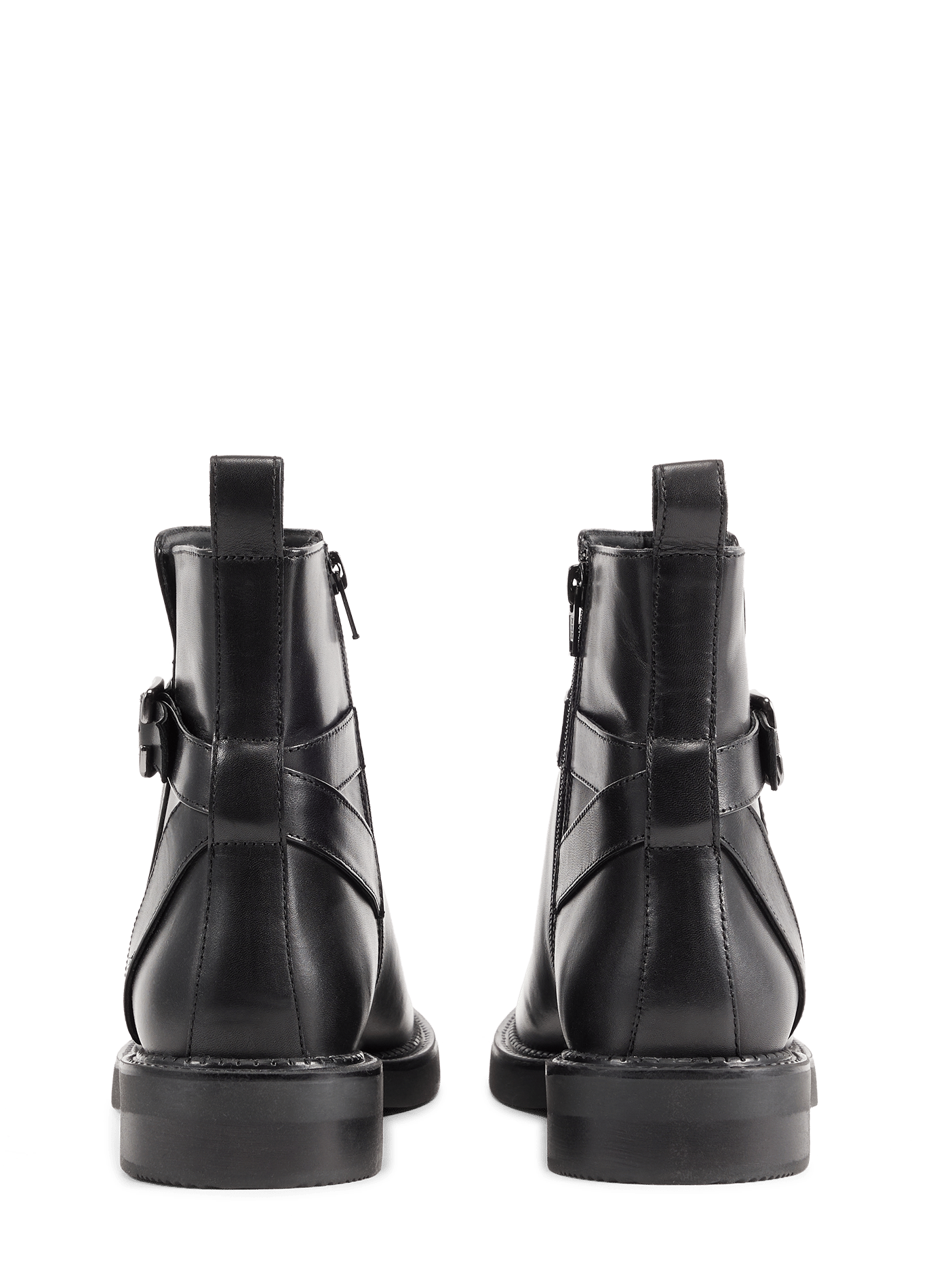 Serilda leather buckle ankle boots GEOX Black