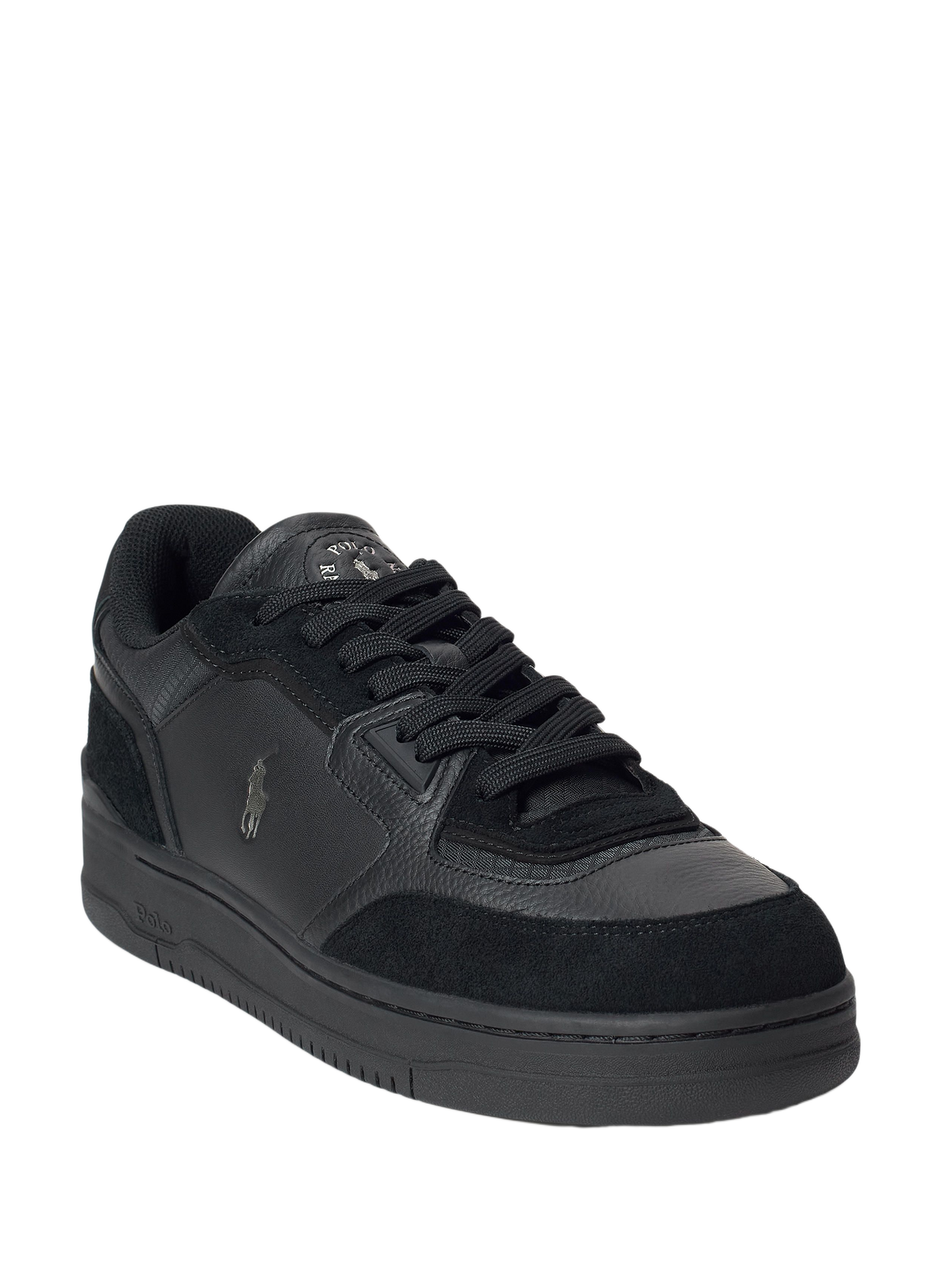 Baskets à lacets en cuir mélangé POLO RALPH LAUREN Noir