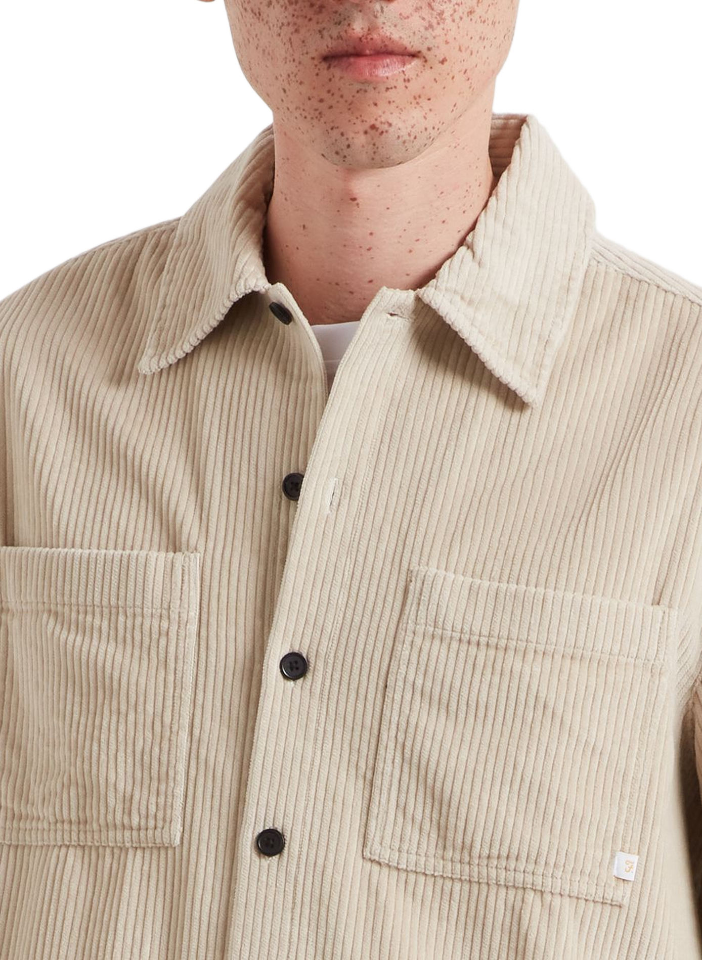 Surchemise en effet velours en coton FARAH Beige