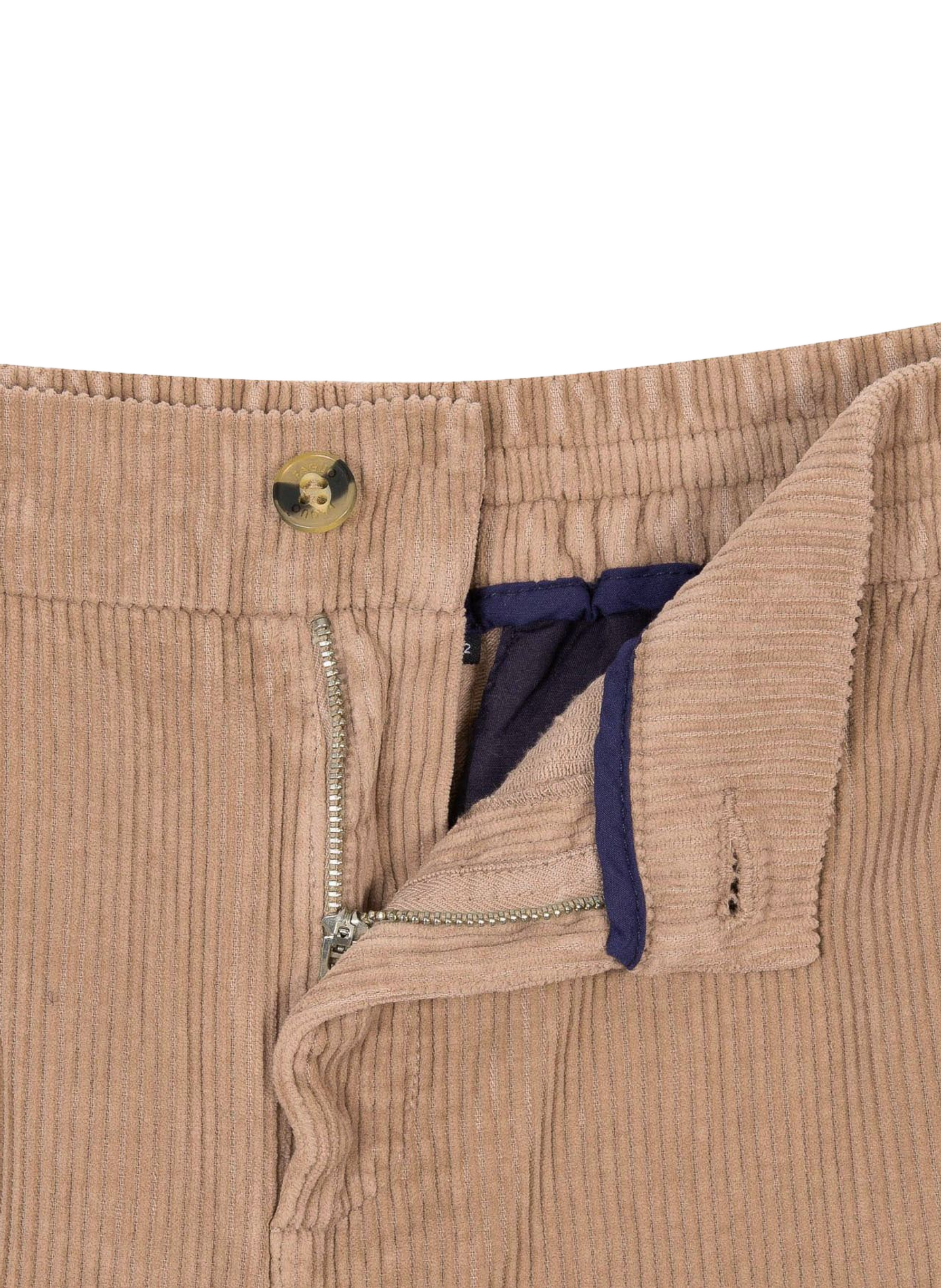 Pantalon droit en velours côtelé FAGUO Beige