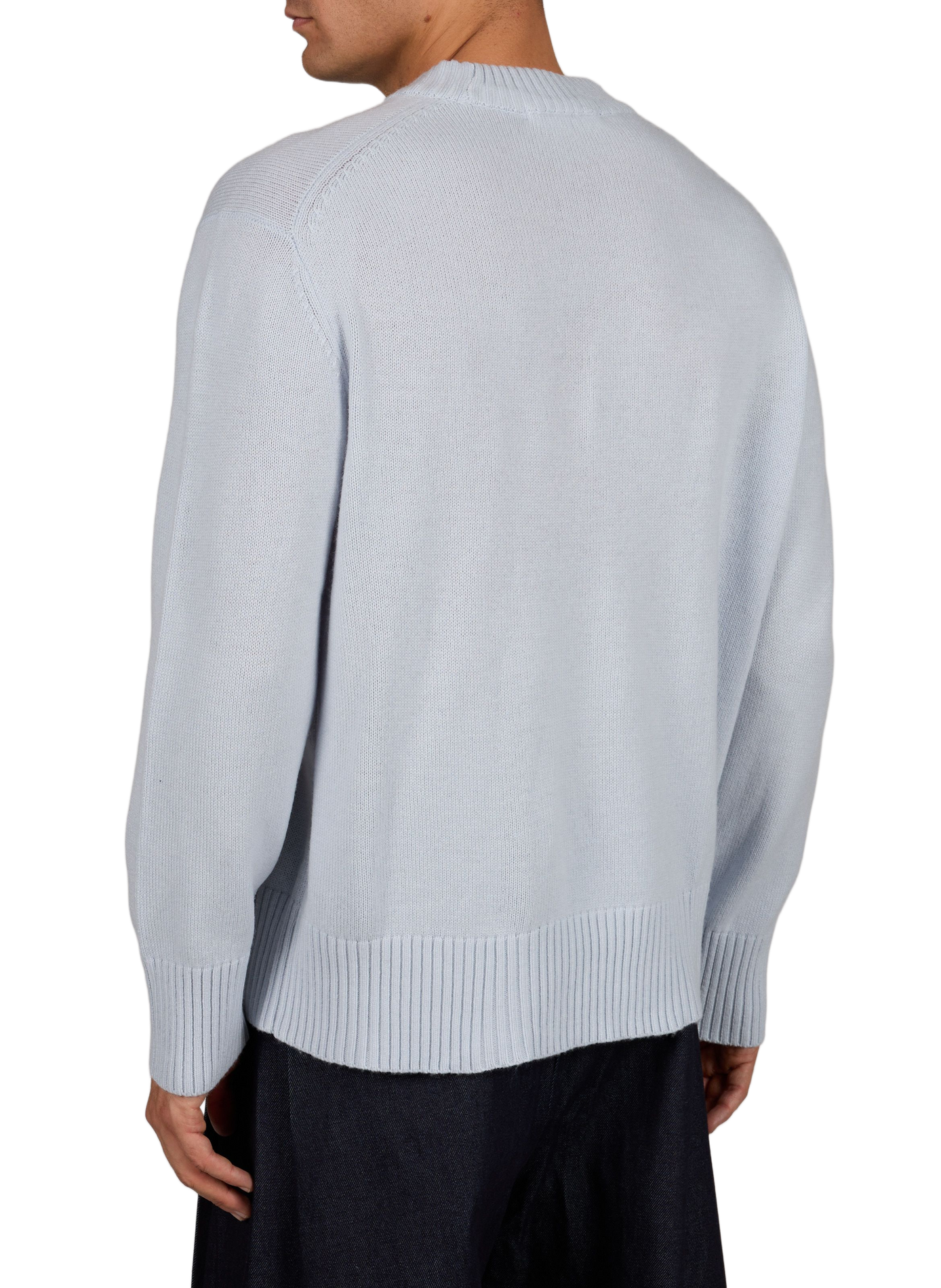Round-neck wool jumper | Blue SELECTED Men