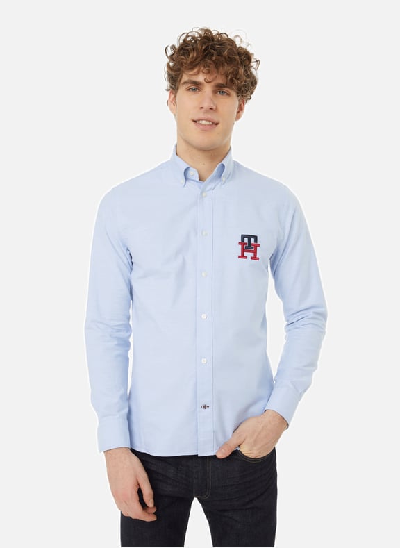 Chemise Oxford en coton Bleu by TOMMY HILFIGER TOMMY HILFIGER Chemise Oxford en coton Bleu
