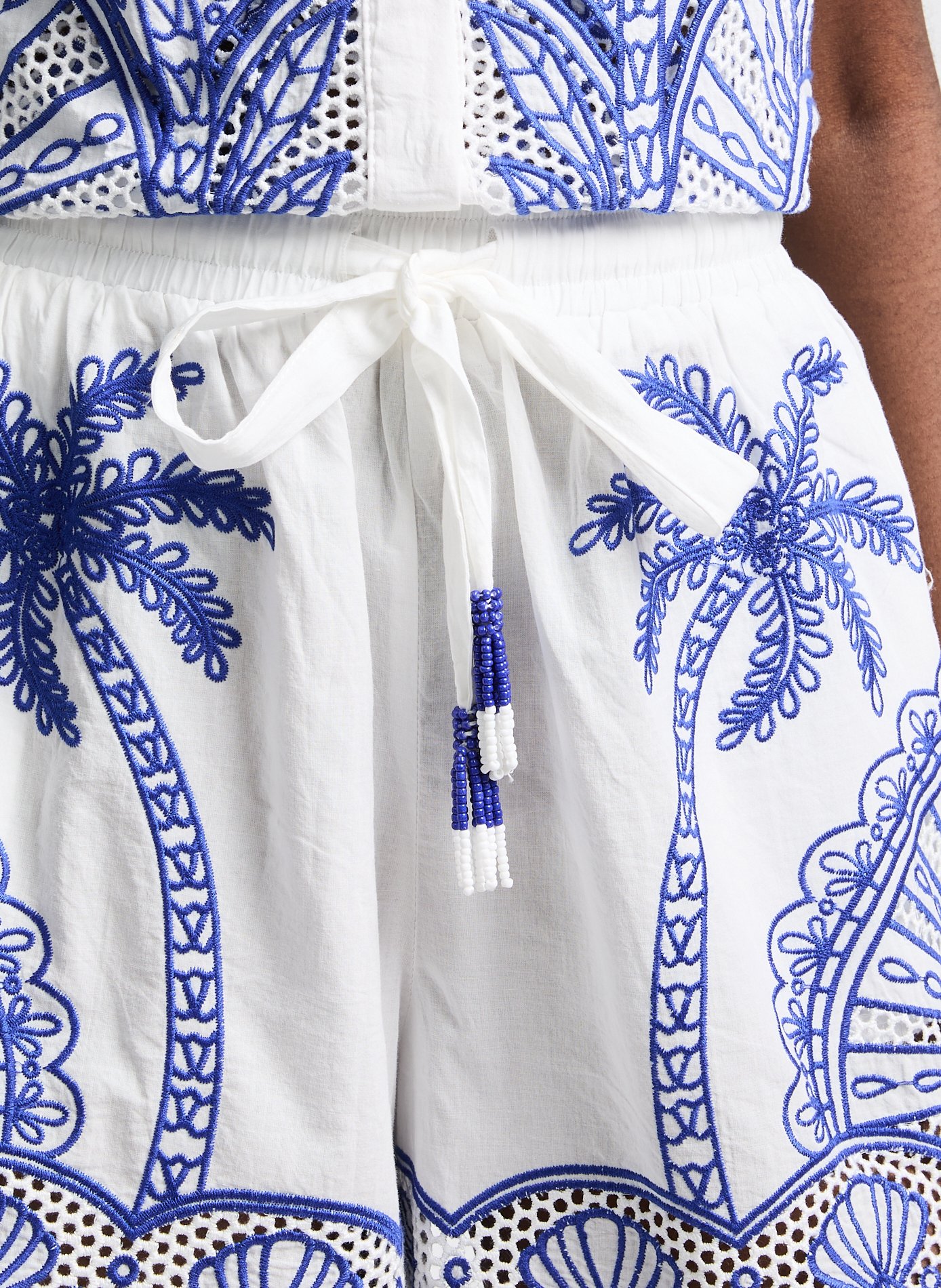 Short ample Palmiers FARM RIO Blanc