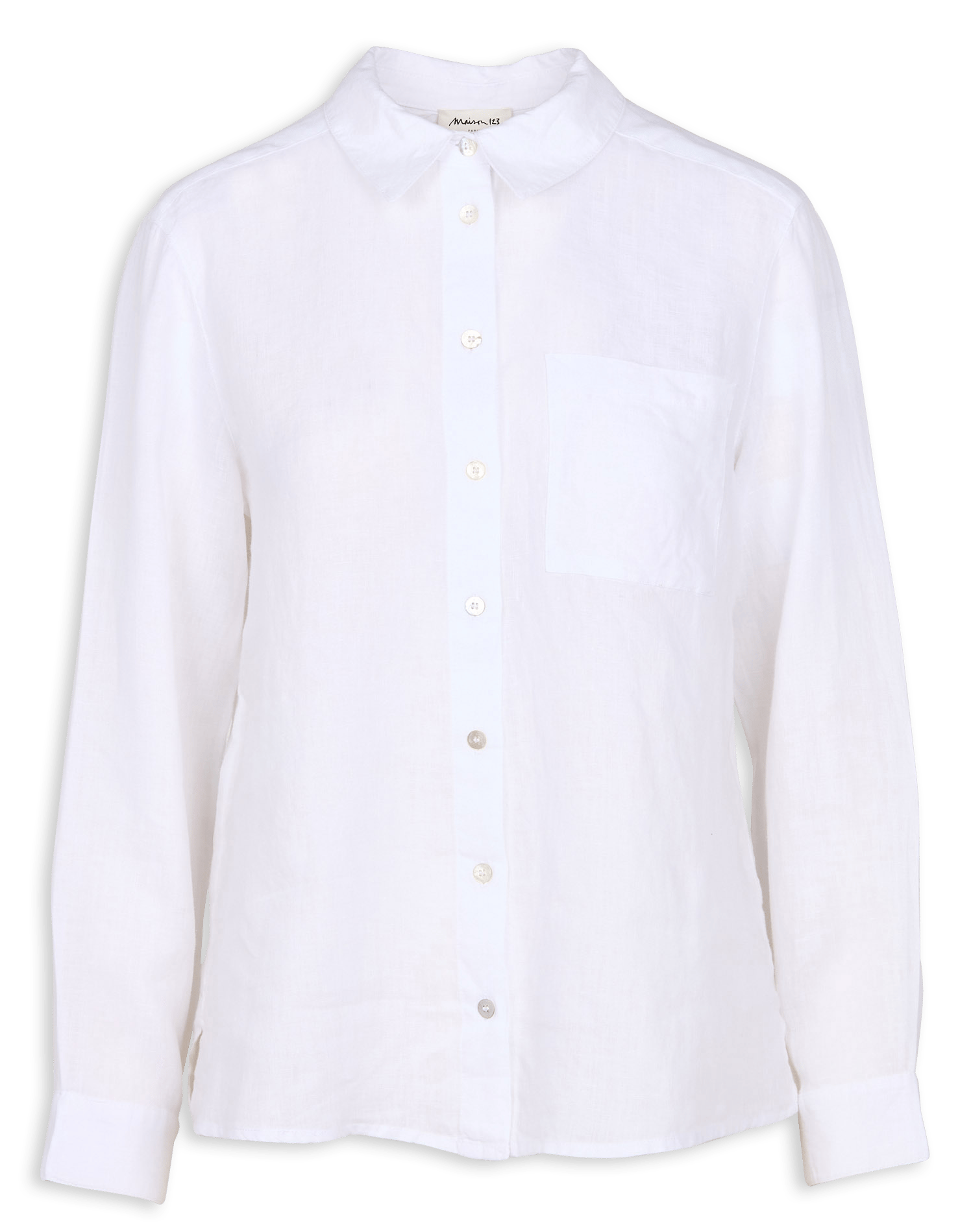 Chemise droite en lin thomas MAISON 123 Blanc