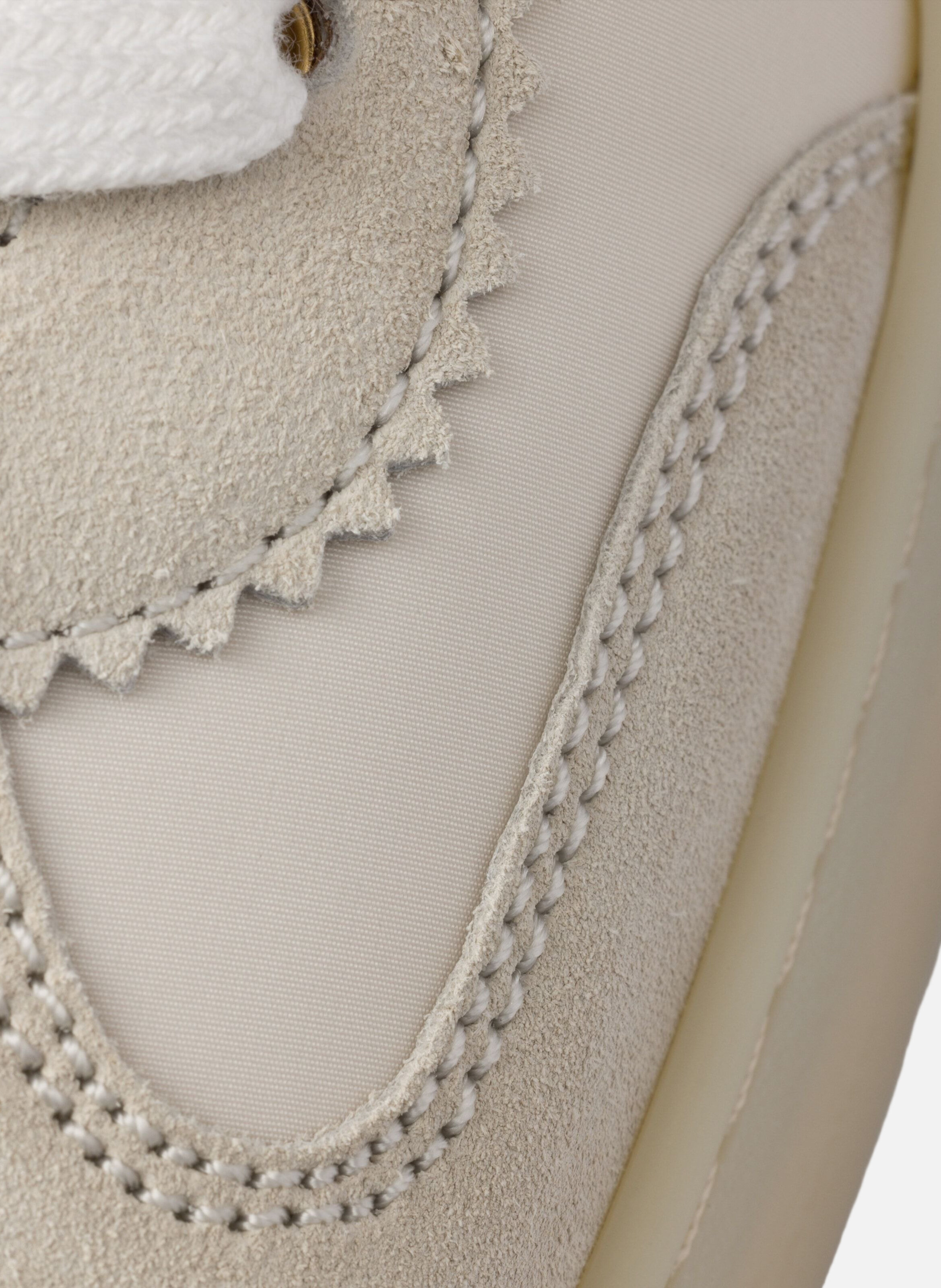 Sneakers downtown bold en nylon et veau velours PRADA Beige