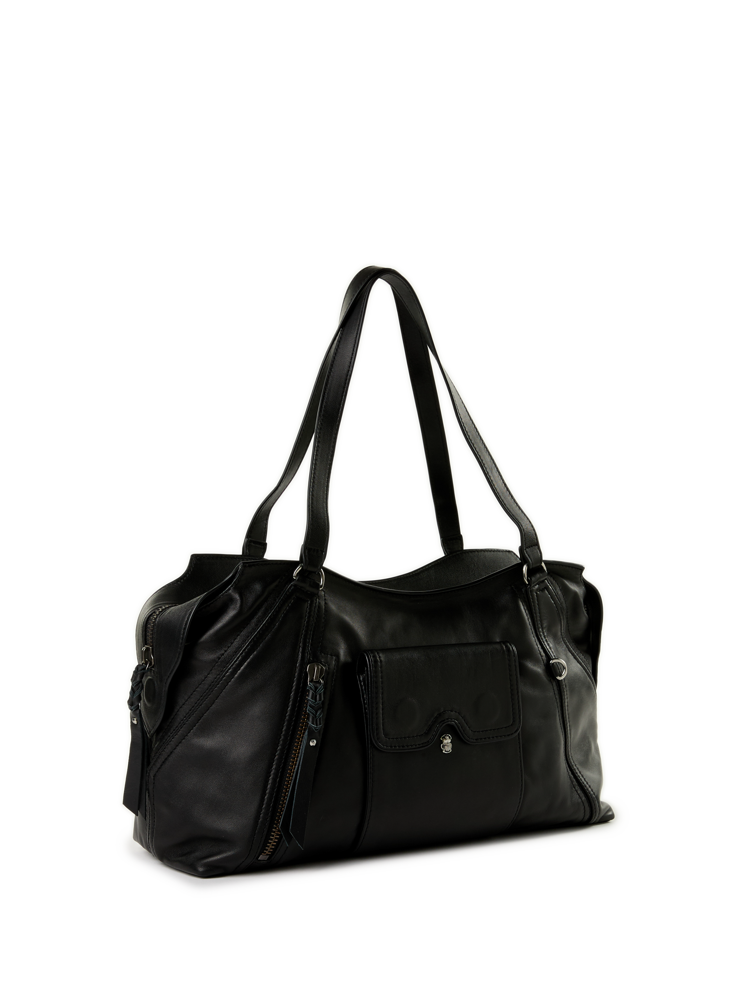 Sac à man Juno en cuir CLARIS VIROT Noir