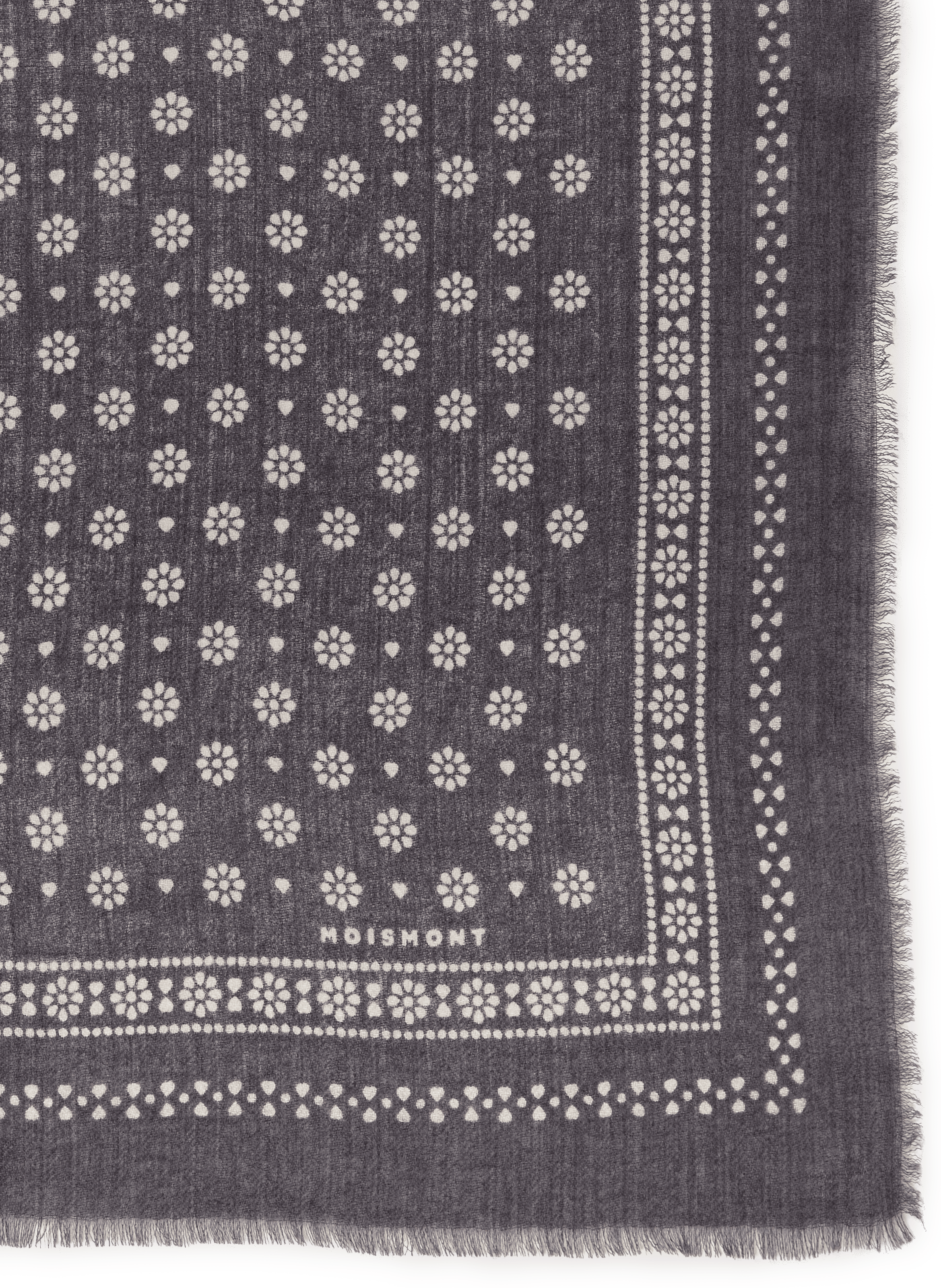 Printed wool scarf Blue