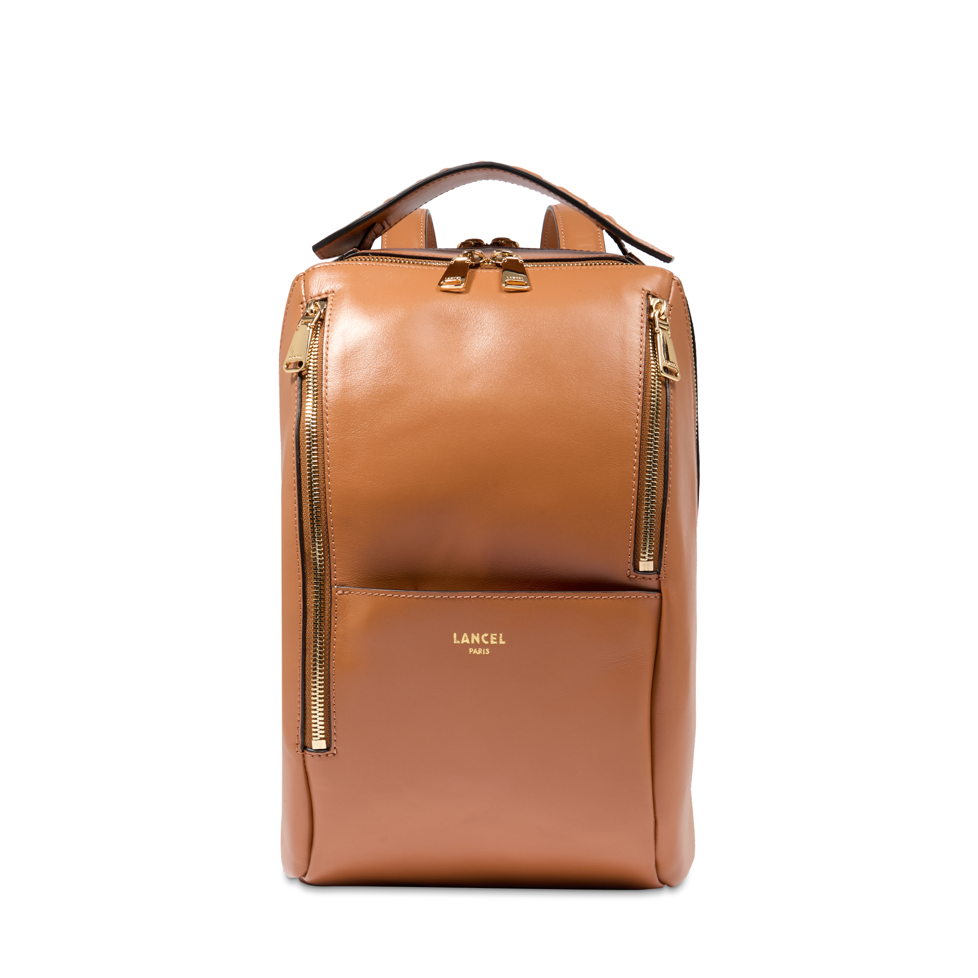 Sac à dos zippé s origami de lancel en cuir LANCEL Marron