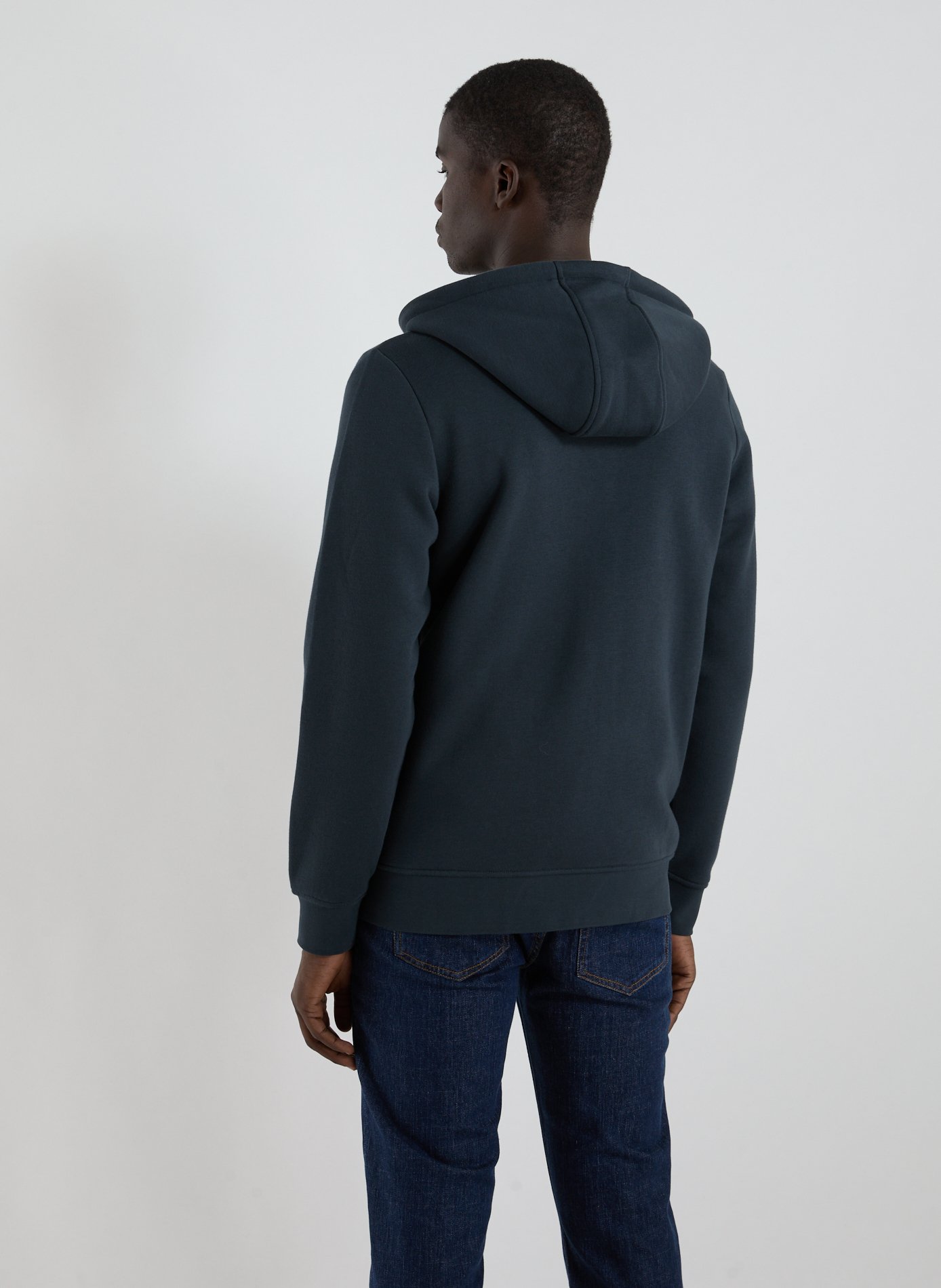 Cotton and nylon hoodie with zip FAGUO Blue