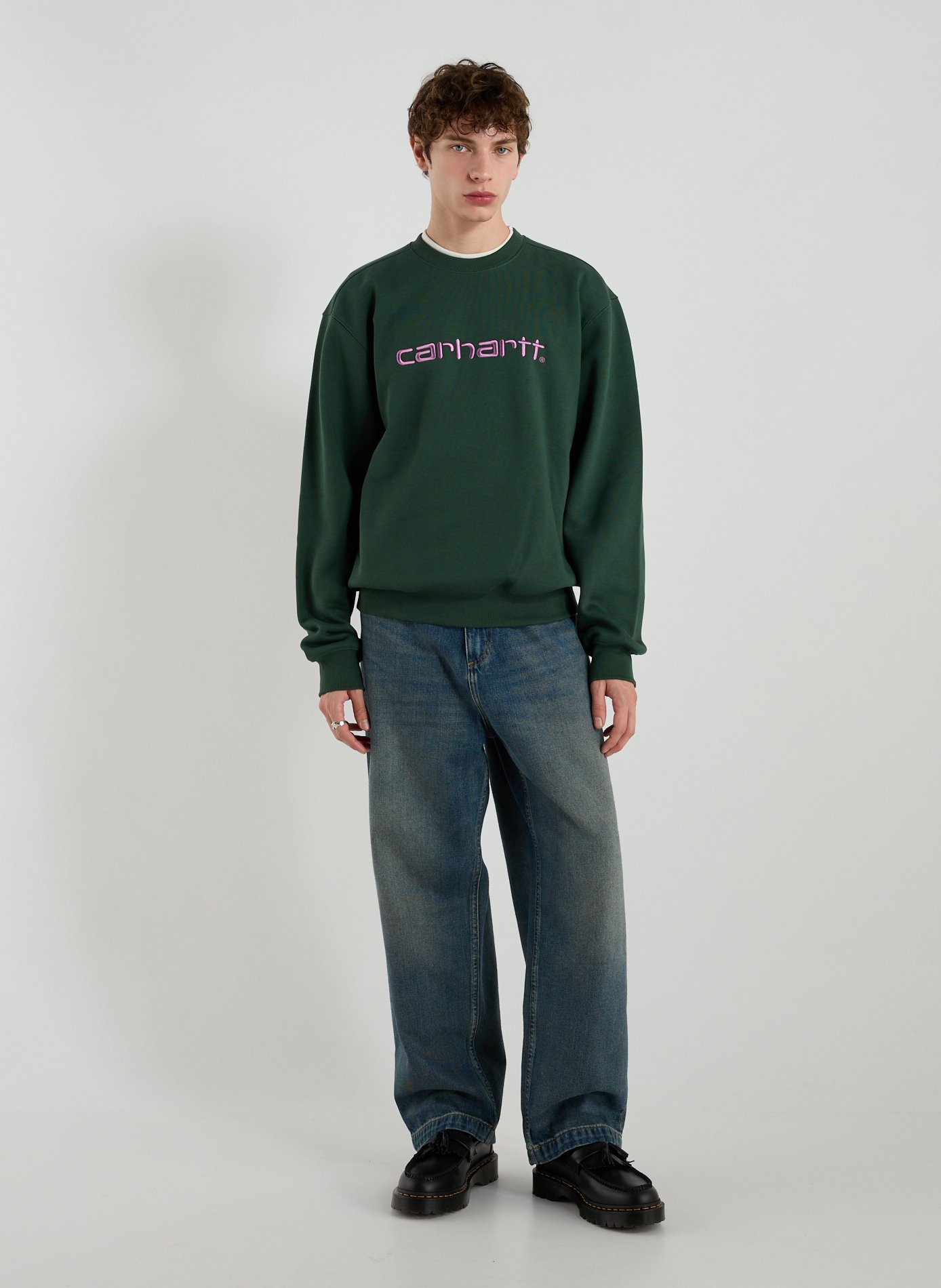 Sweatshirt ample en coton mélangé CARHARTT WIP Vert