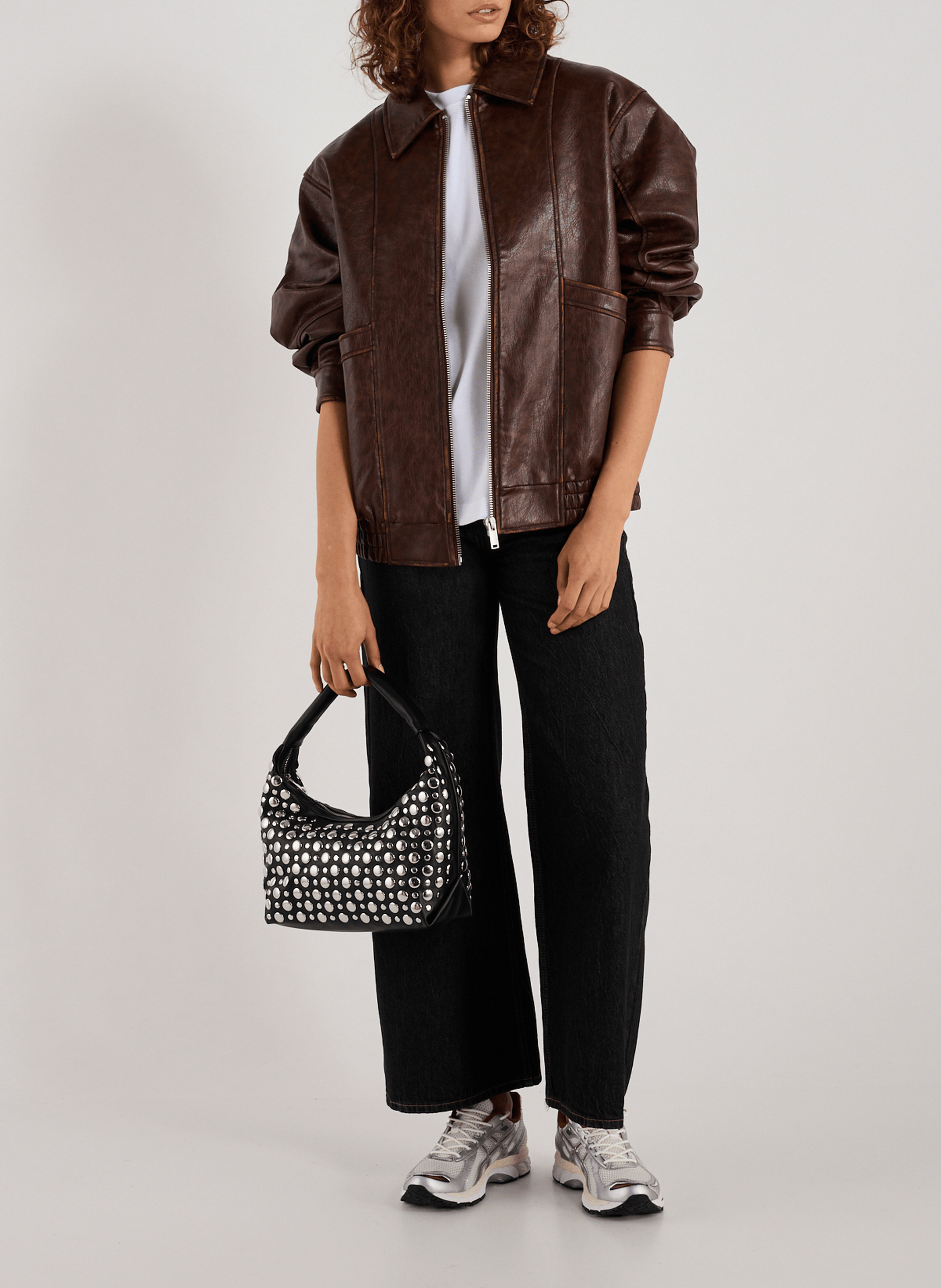 Oversized jacket with classic collar TOPSHOP Brown