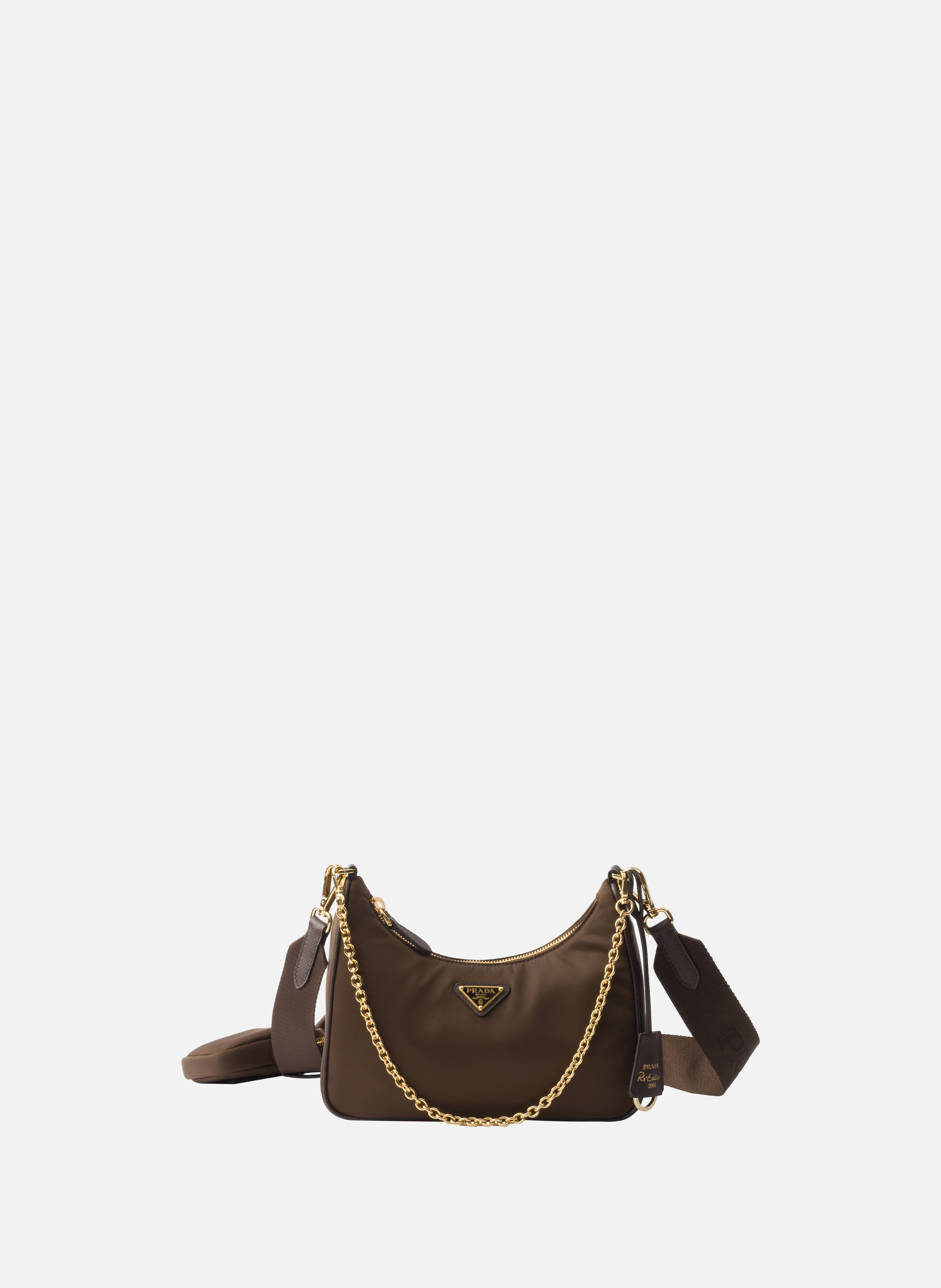 Sac prada re-edition 2005 en re-nylon PRADA Marron