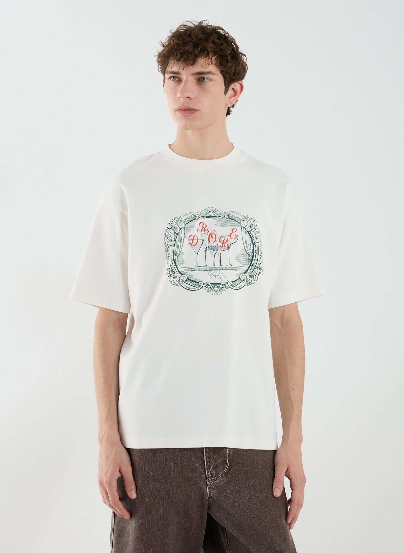 T-Shirt ample sérigraphié en coton DROLE DE MONSIEUR Beige