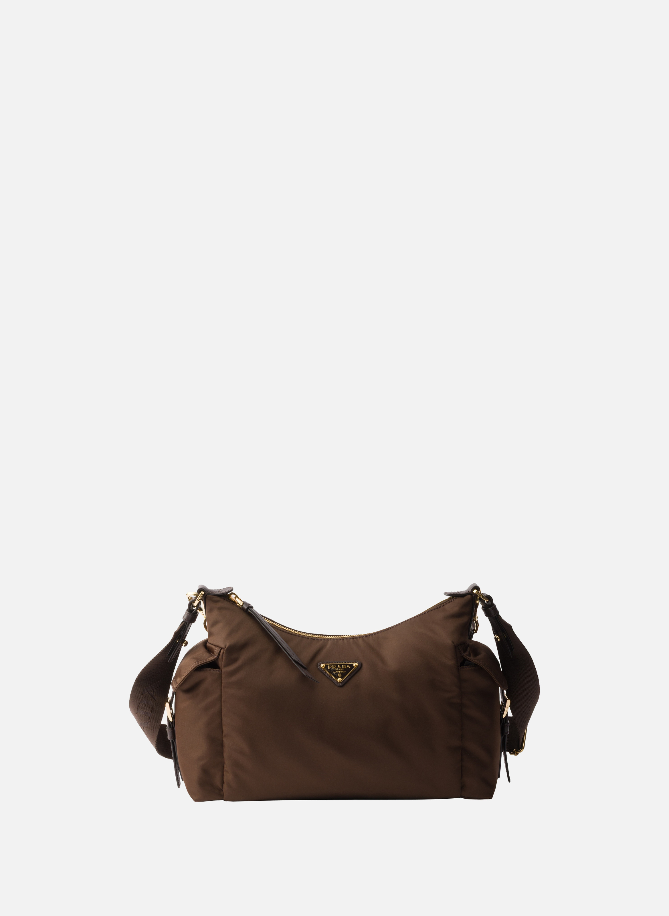 Grand sac prada explore en re-nylon et cuir PRADA Marron
