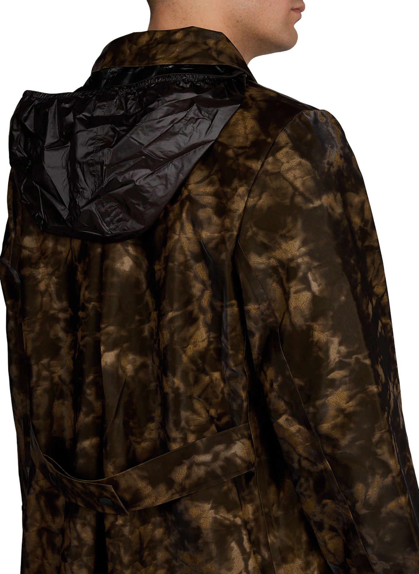 Printed straight raincoat RAINS Brown