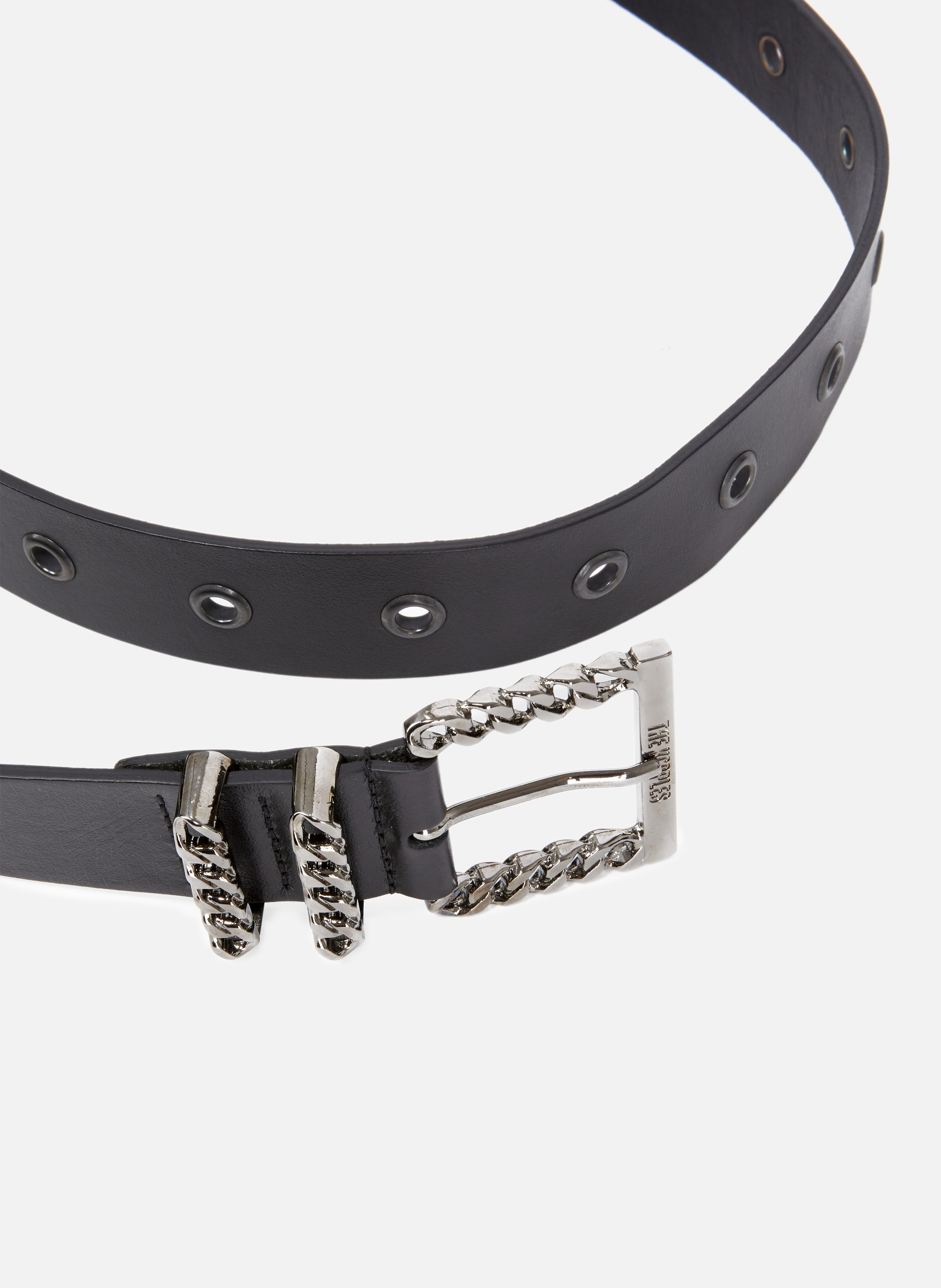 Ceinture en cuir lisse avec boucle chaîne THE KOOPLES Noir