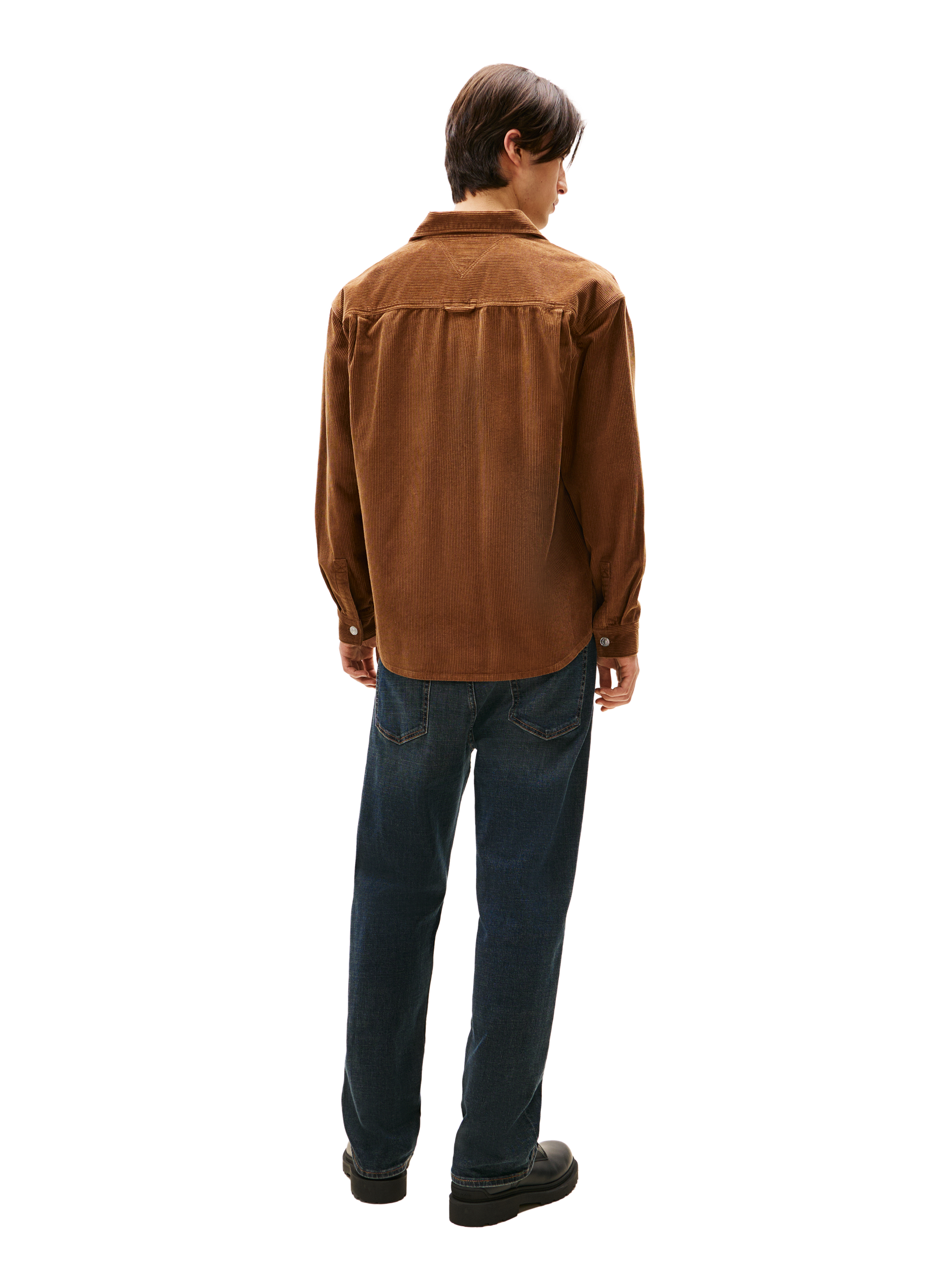 Cotton corduroy shirt TOMMY HILFIGER Brown