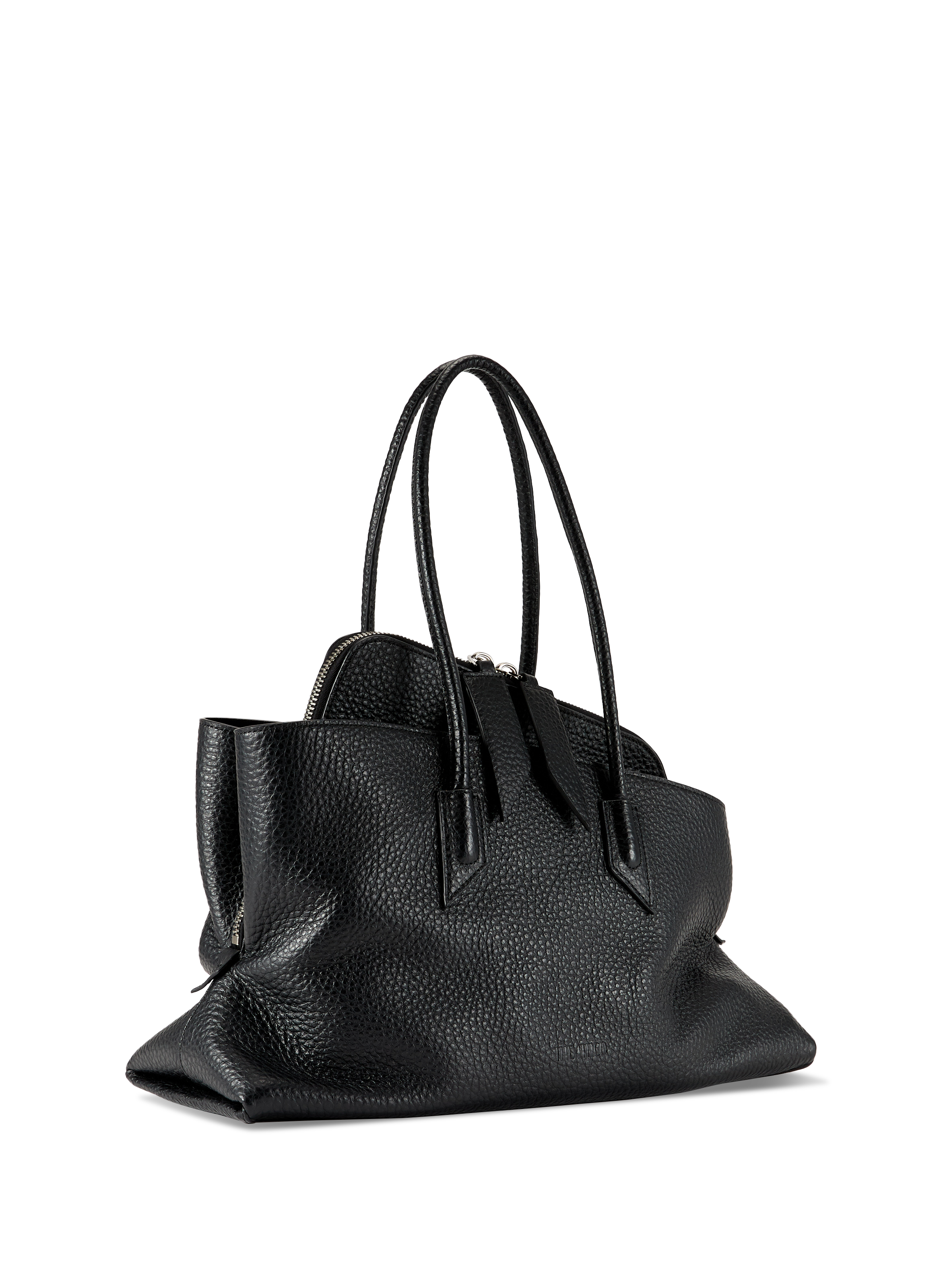 Textured calfskin leather handbag THE ATTICO Black